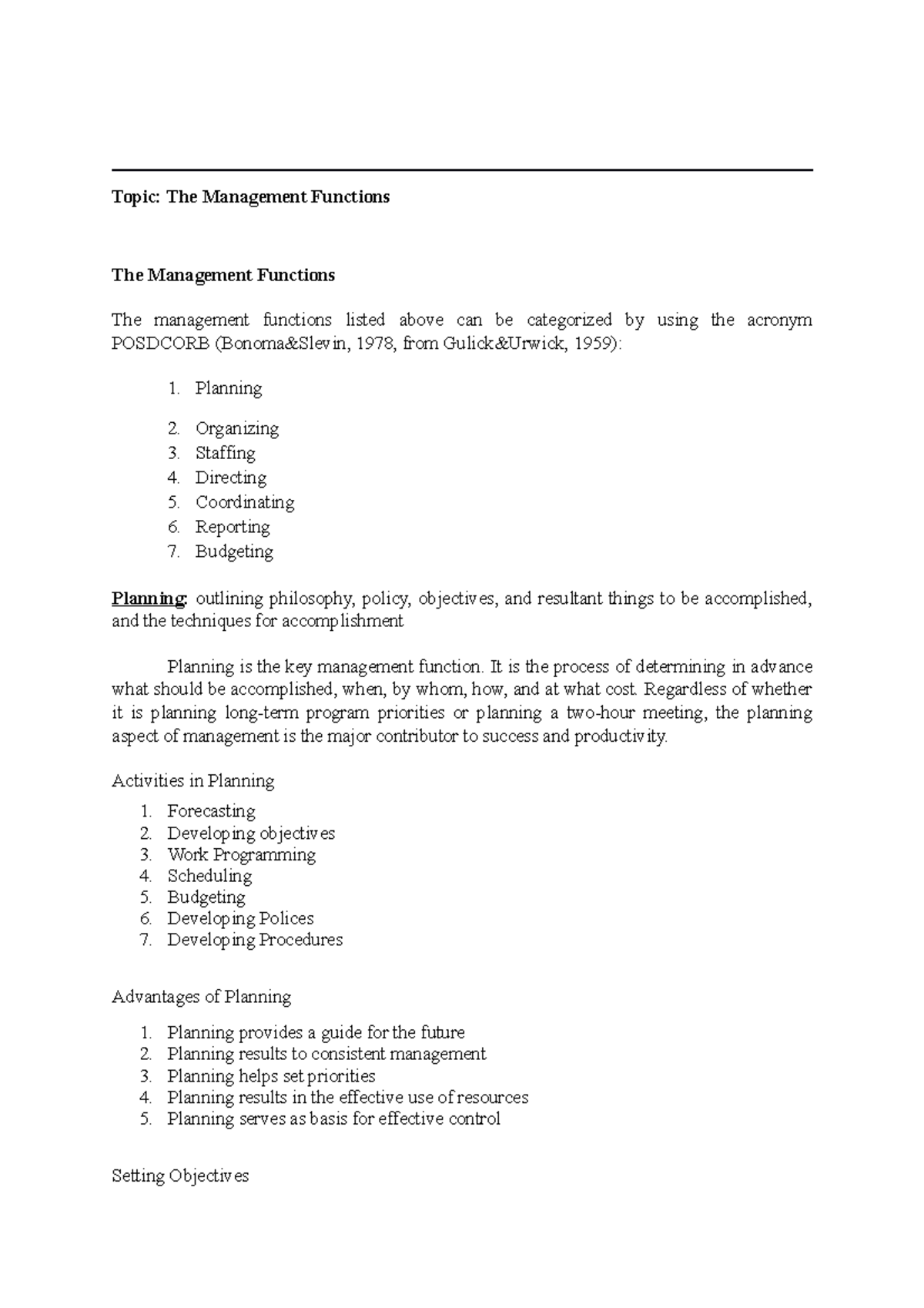 Management Functions Explained: A Deep Dive into POSDCORB - Studocu