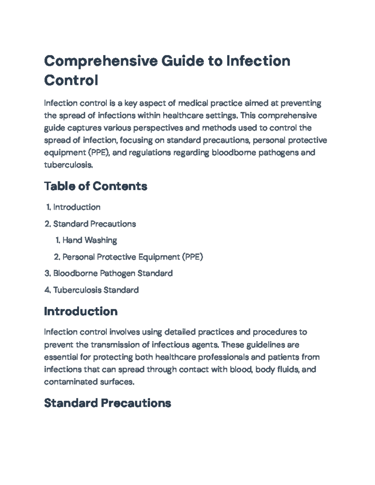 Infection Control Guidelines: Standard Precautions & Bloodborne ...
