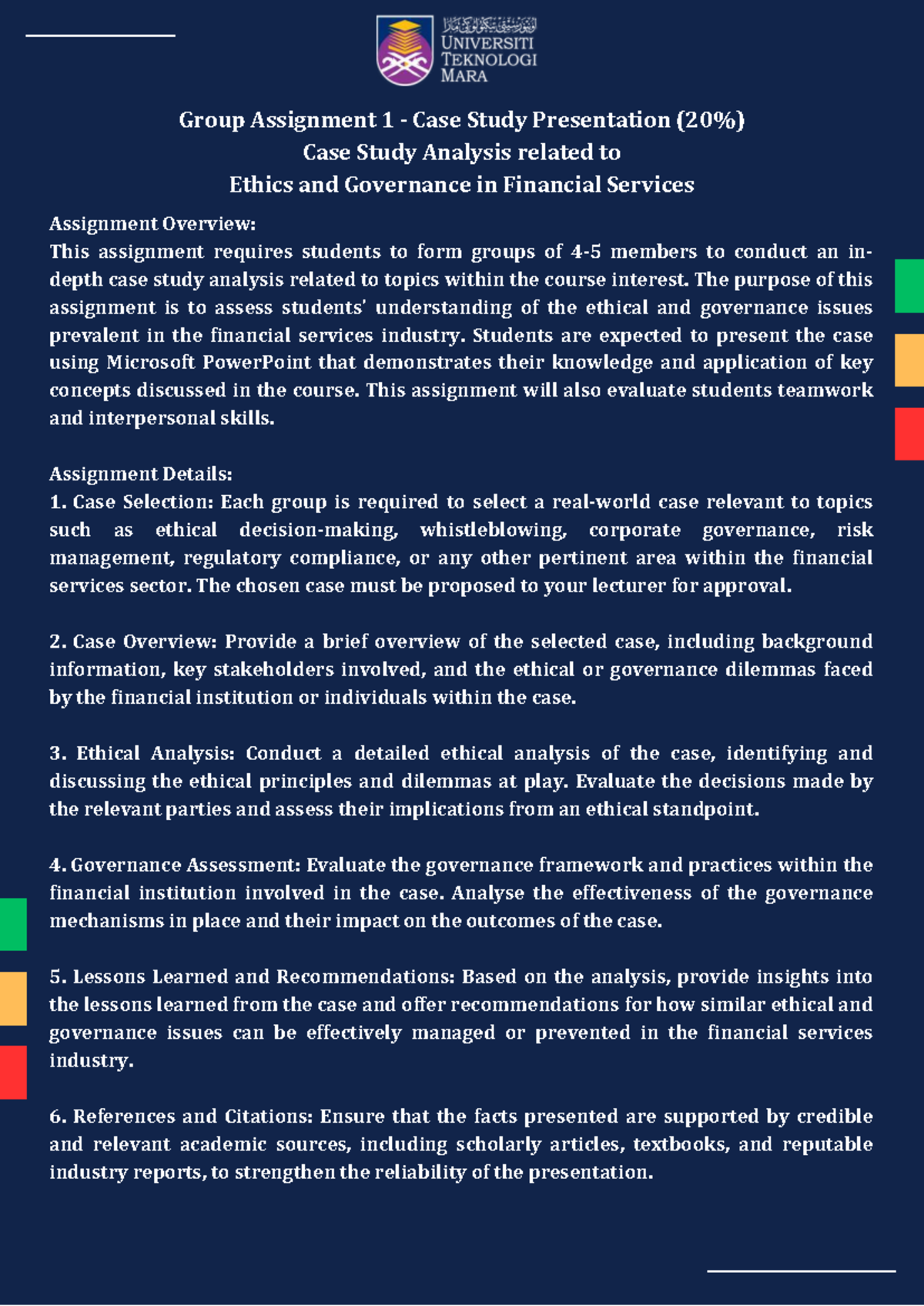 FIN388 Group Assignment 1: Case Study on Ethics & Governance - Studocu