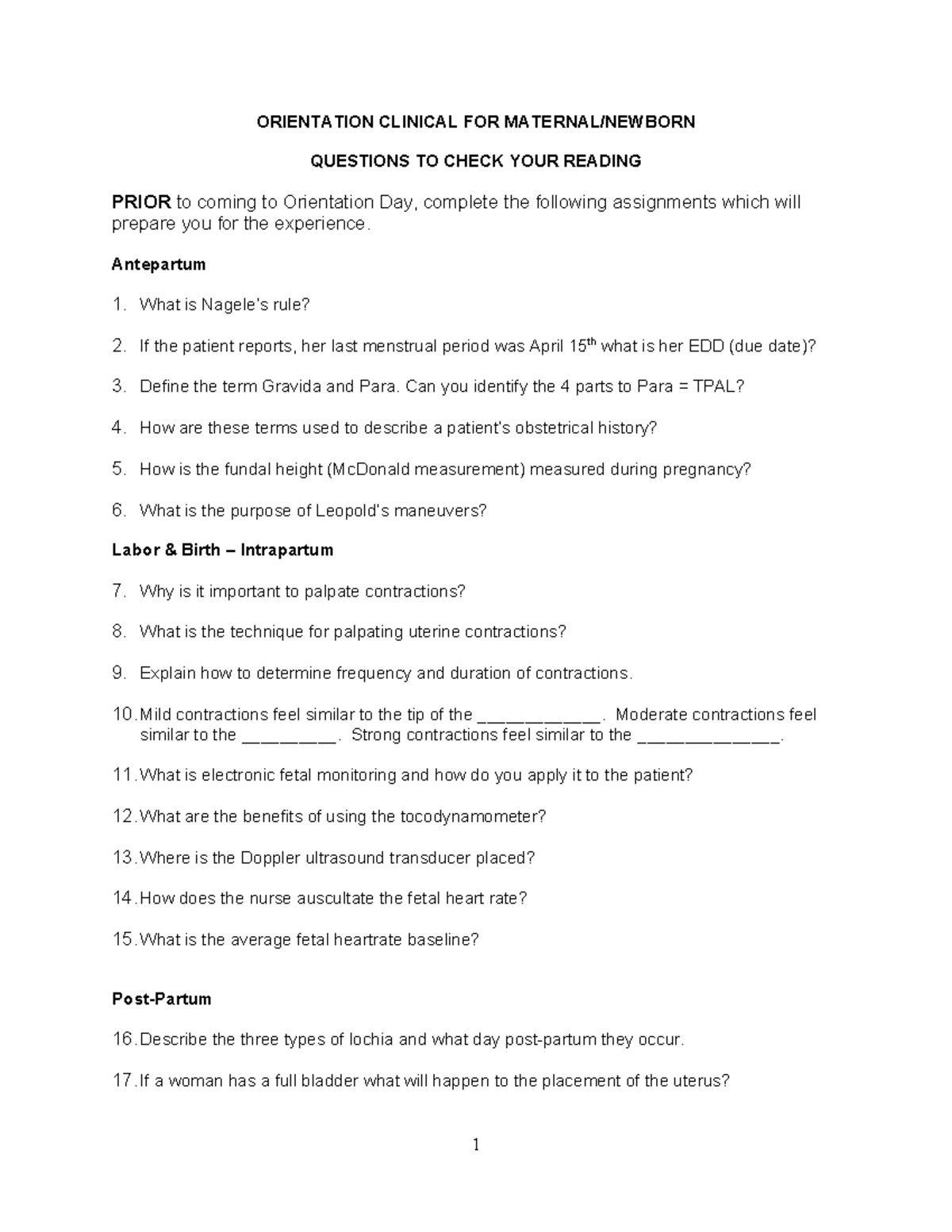 Ticket+to+Lab+-+Orientation+Day+Study+Questions+ - ORIENTATION CLINICAL ...