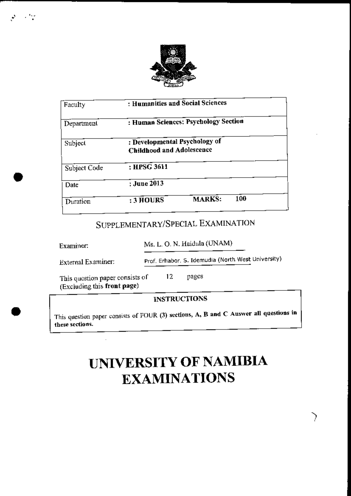 Final Year Exam Paper - End of Course Assessment - Studocu
