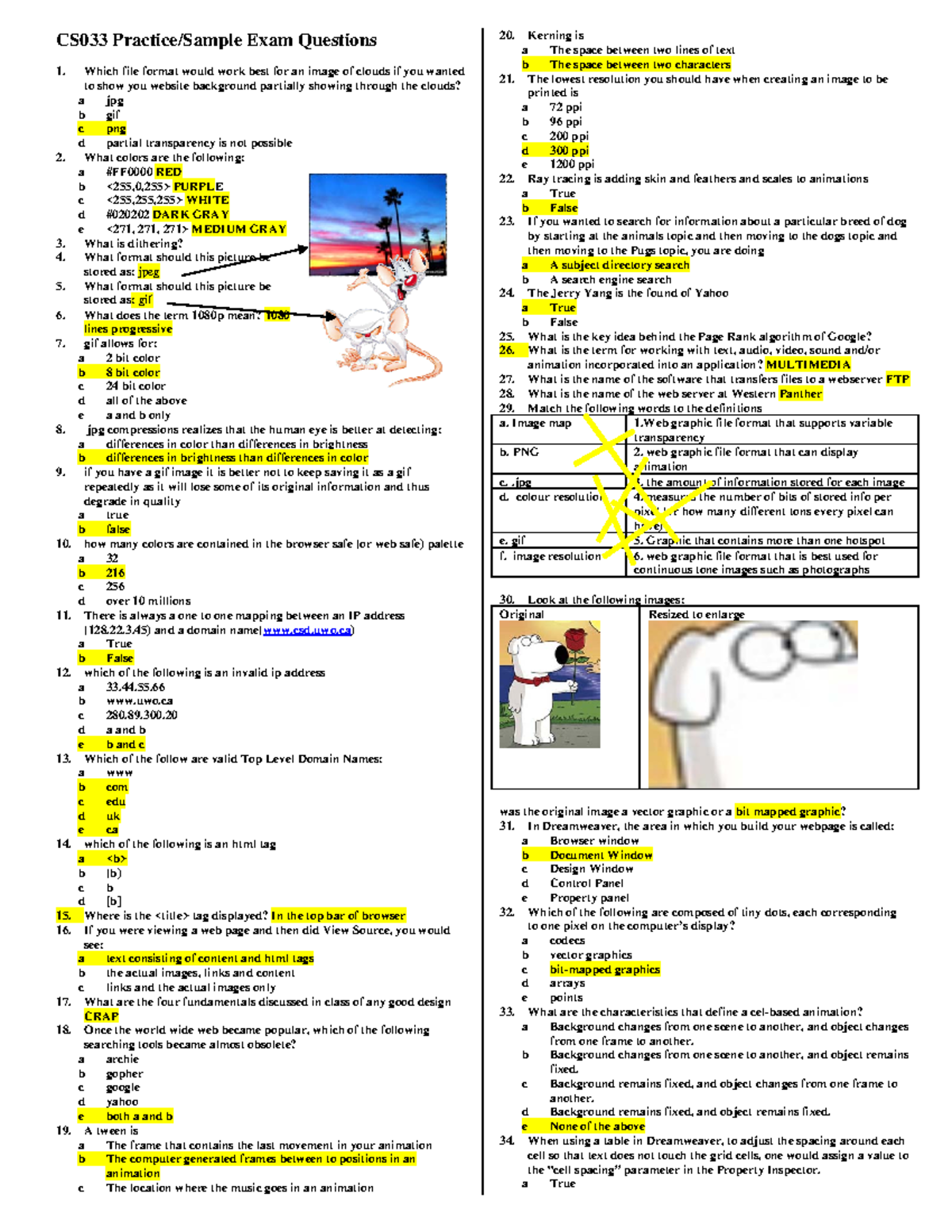 CS 1033 practice exam - CS1033 - Western University - Studocu