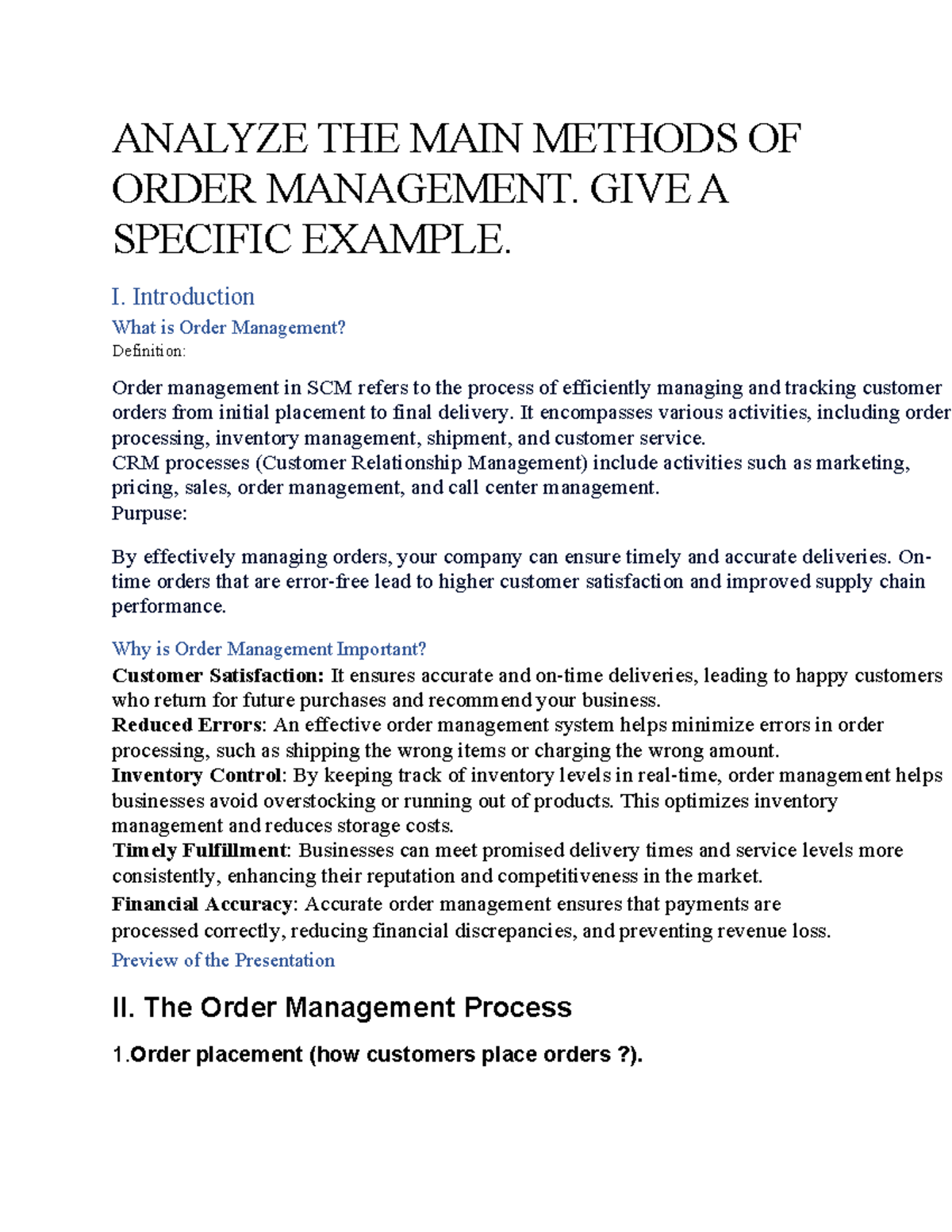 Analyze the Main Methods of Order Management: A Comprehensive Overview ...