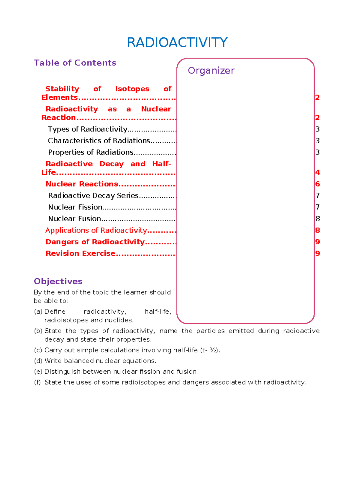 4.7 Radioactivity - Revision Notes and Key Concepts - Studocu