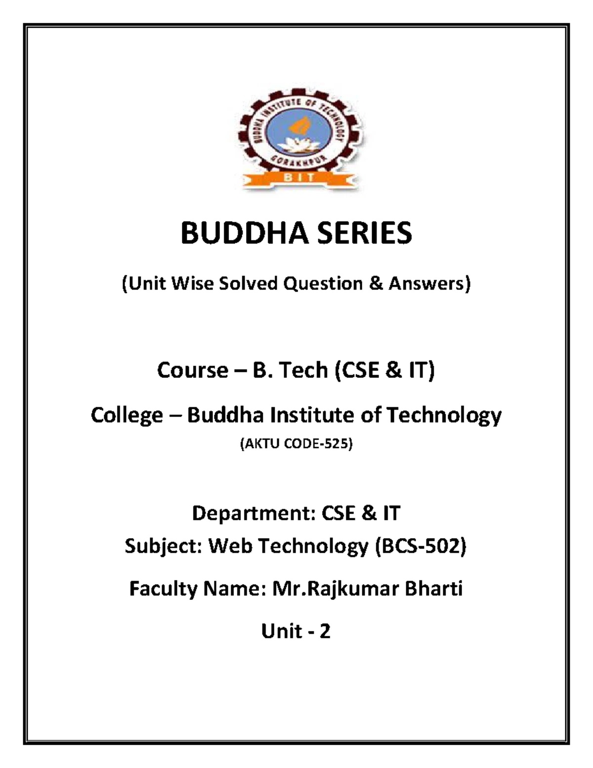 CSE/IT BIT502 Compiler Design Unit 4 - Comprehensive Study Notes - Studocu