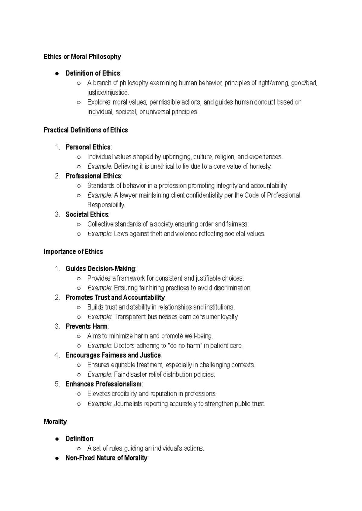 Ethics-Students-Notes -Lesson-1 - Ethics or Moral Philosophy Definition ...