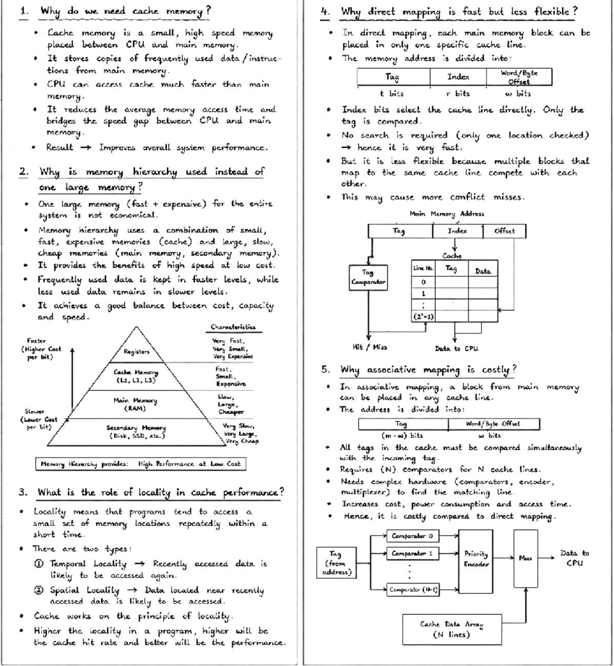 Unit 2 CA - Cache Memory Concepts and Performance Analysis - Studocu