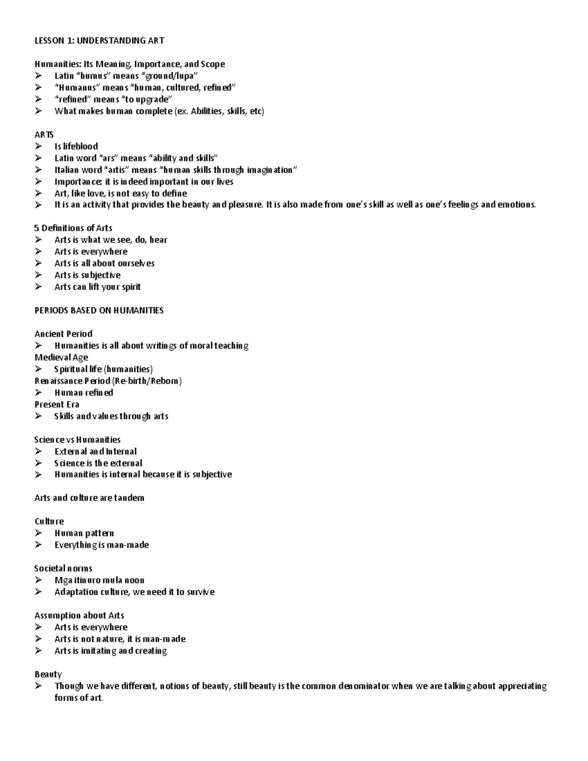 Artapp Reviewer - LESSON 1: UNDERSTANDING ART Humanities: Its Meaning ...