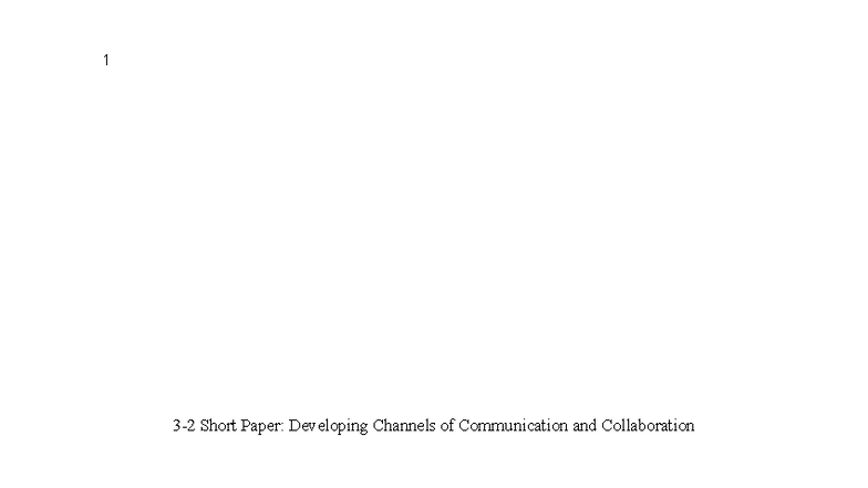IT520 3-2 Short Paper - Developing Channels - 3-2 Short Paper ...