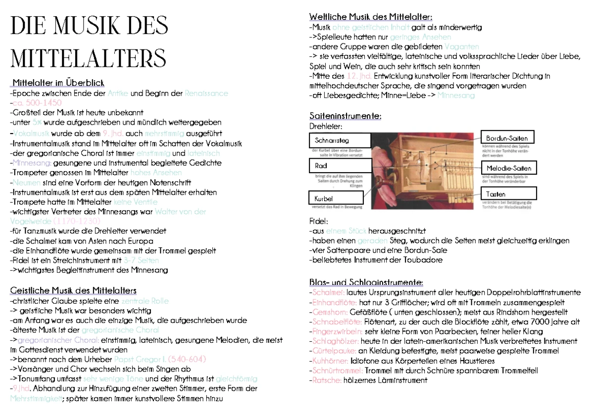 Muskalische Parameter - Musik-Analyse: Wichtige musikalische Parameter