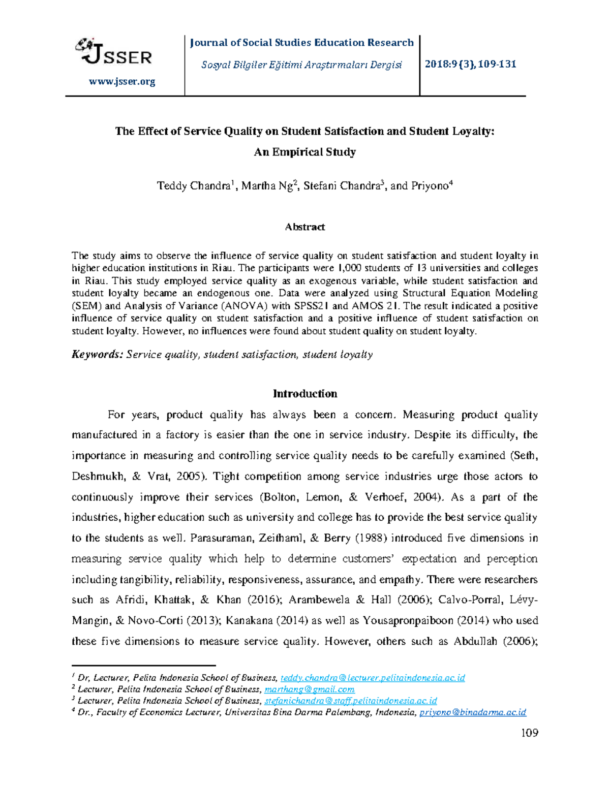 The Effect of Service Quality on Student Satisfaction and Loyalty in ...