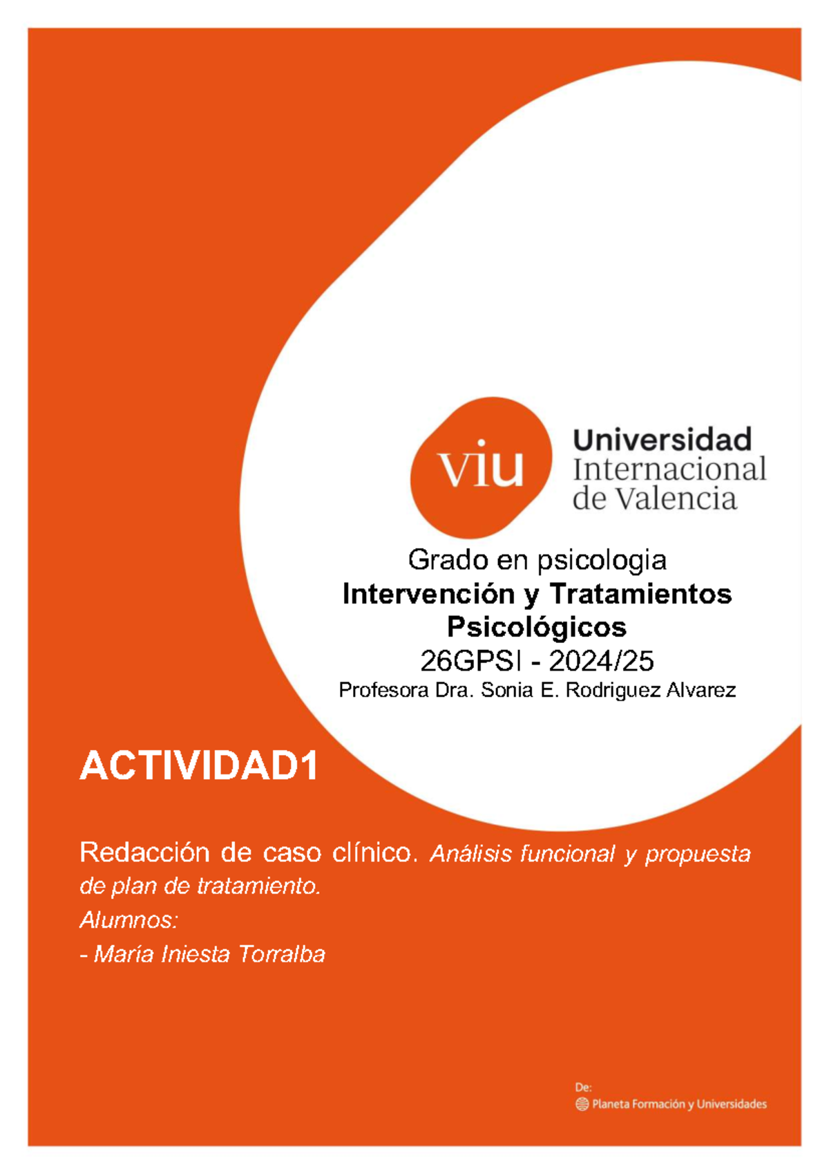 Cuadernillo Actividad 1: Análisis de Caso Clínico en 26GPSI - Document Preview