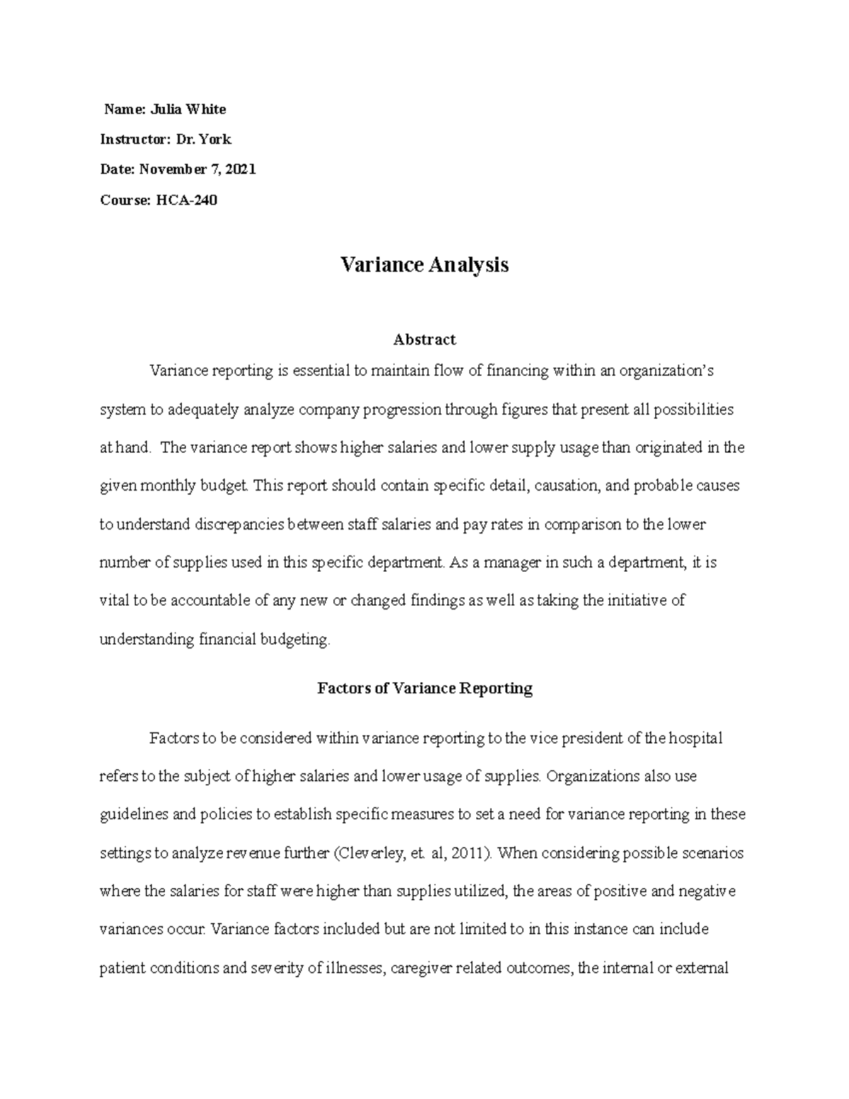 Variance Analysis Report: Understanding Salary and Supply Discrepancies ...
