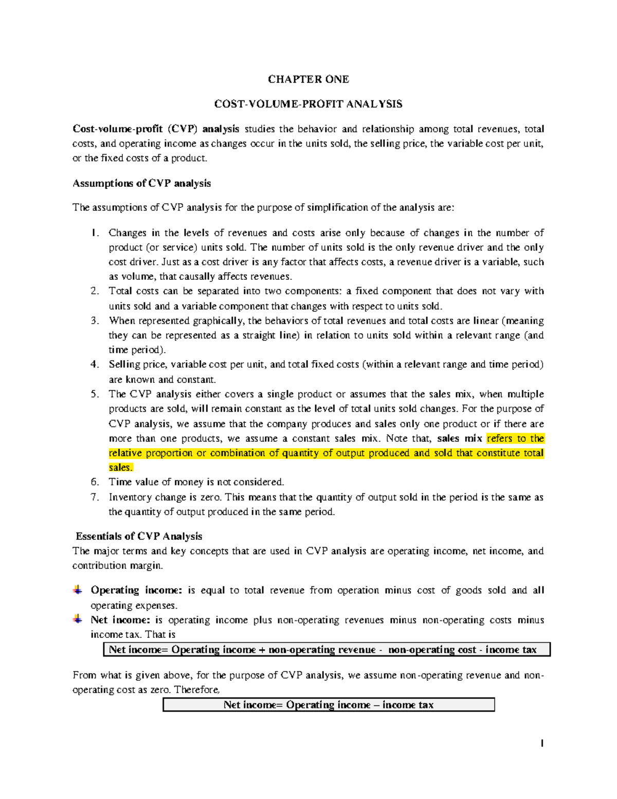 Manual Solutions for CVP Analysis: Key Concepts and Applications - Studocu