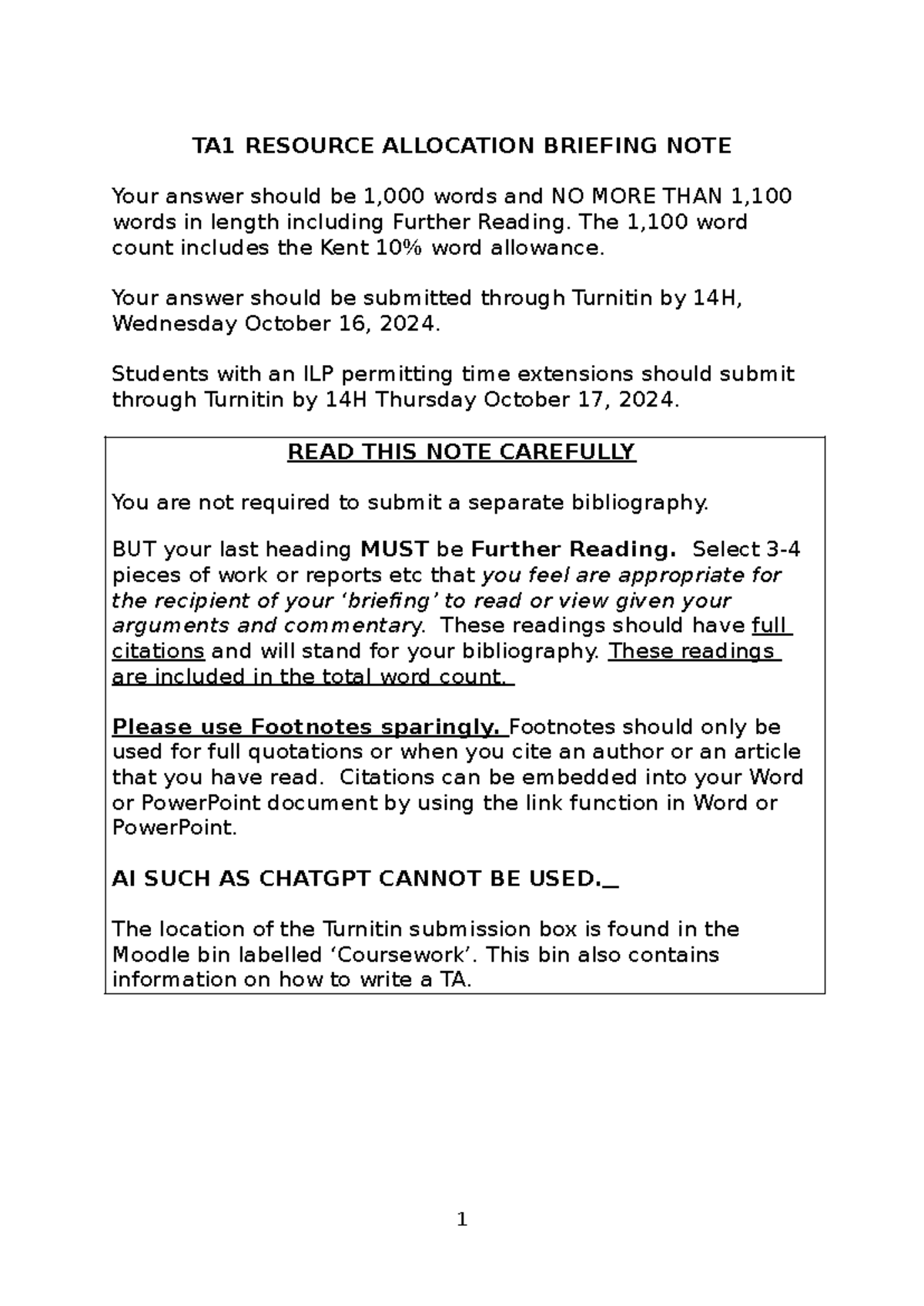 TA1 Resource Allocation Briefing Note: Ethical Theories in Decision ...