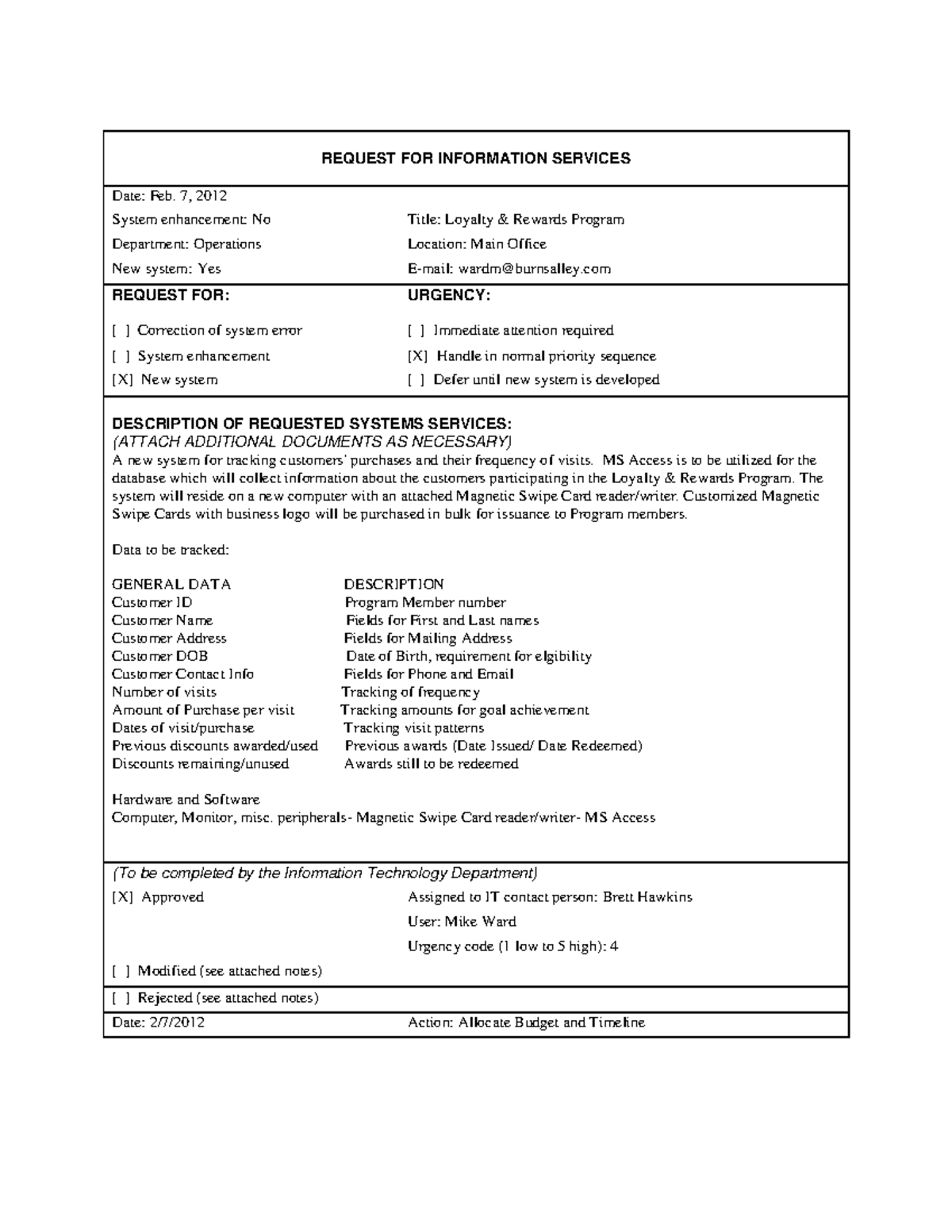 CPT264 Assignment#2 Sample Request for Information Services 1 - REQUEST ...