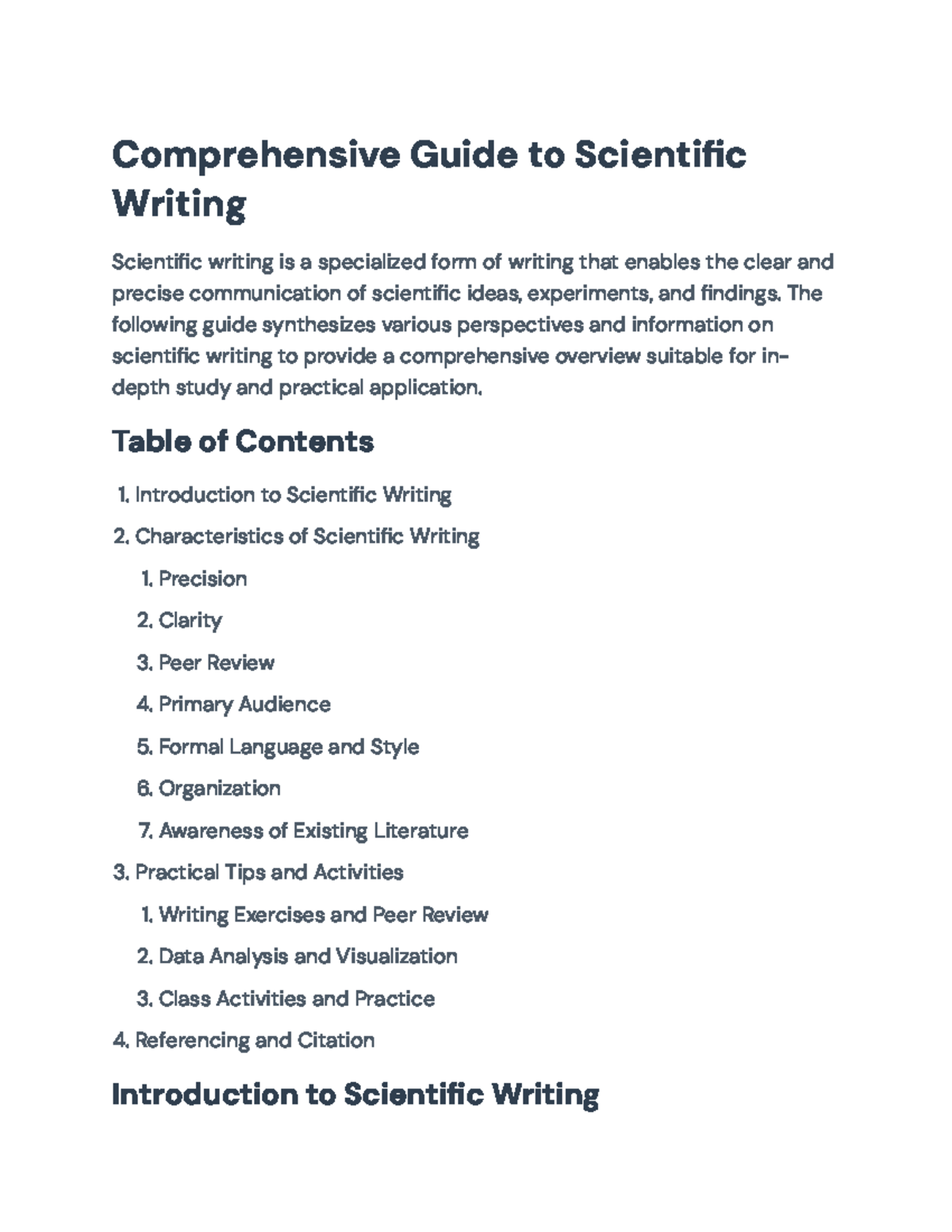 Comprehensive Guide to Scientific Writing Principles and Practices ...