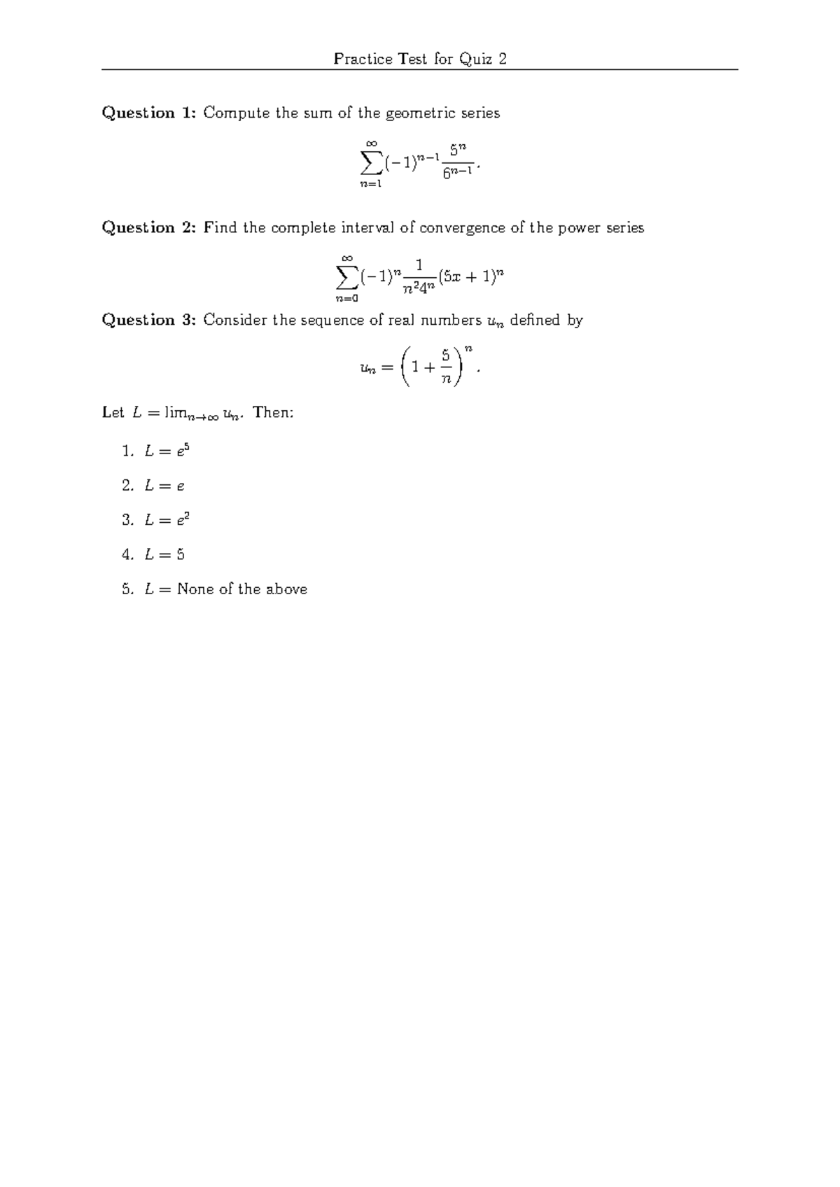 Geometric Series Convergence Condition