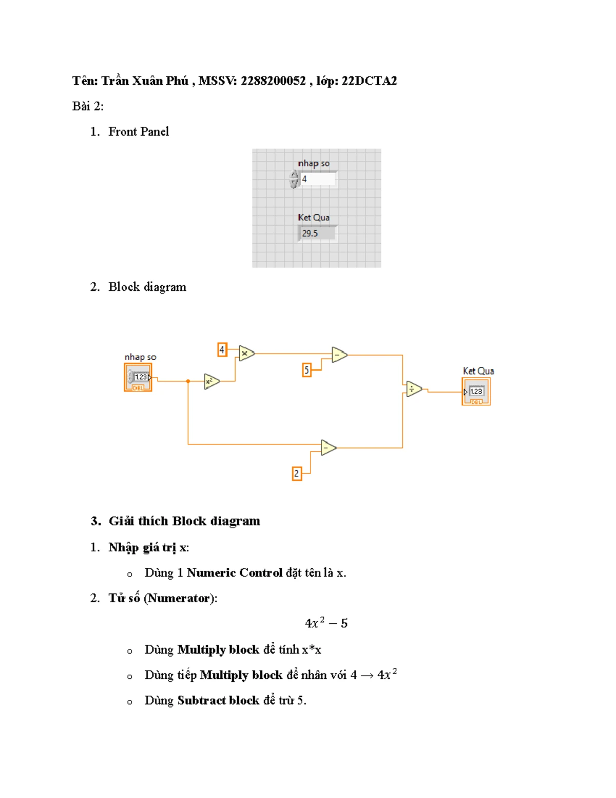 Bài Tập Thực Hành 4: Front Panel, Block Diagram & Signal Analysis ...