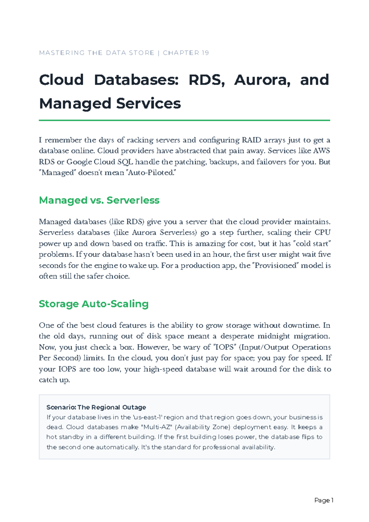 Chapter 19: Cloud Databases - RDS, Aurora & Managed Services - Studocu