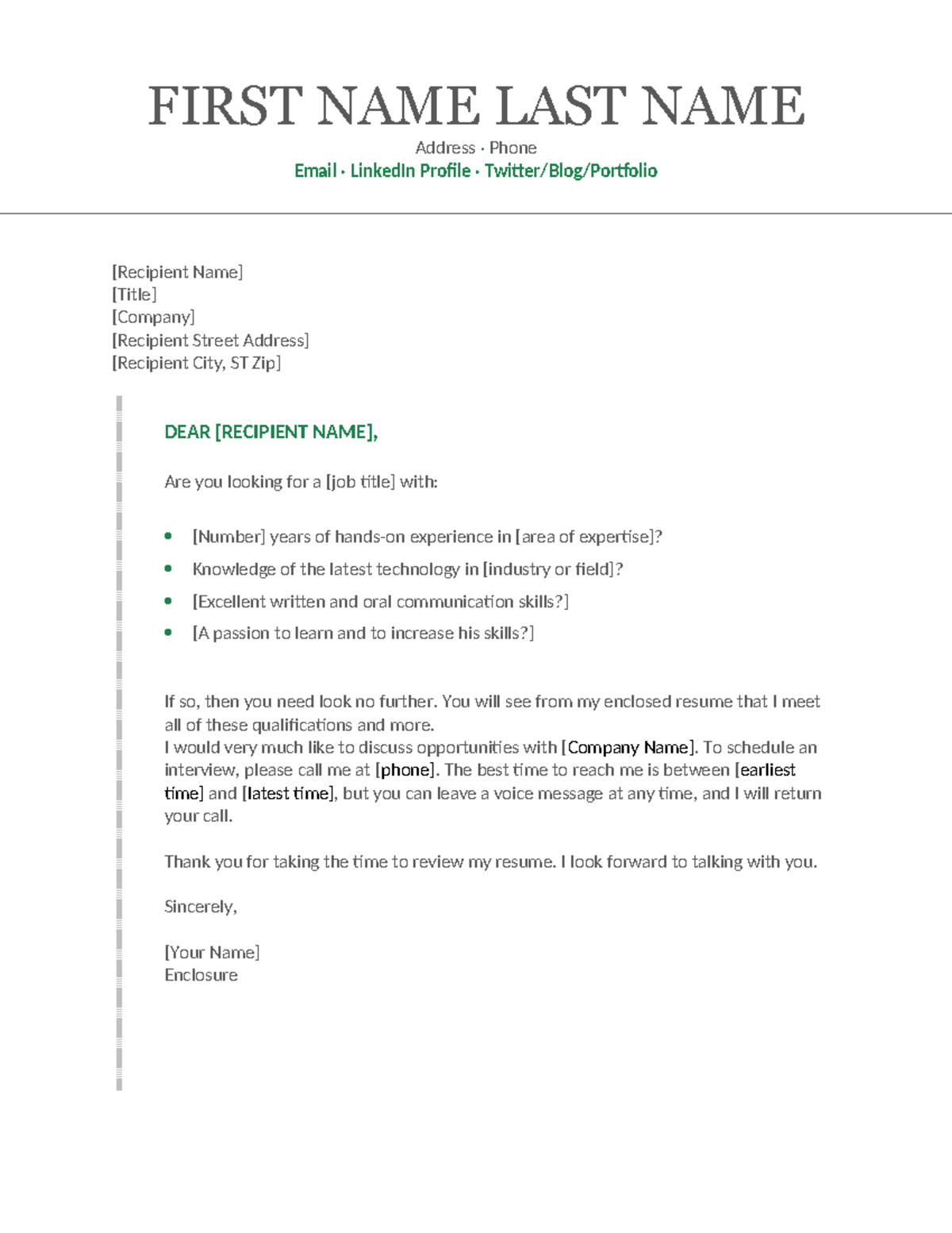 Cover Letter for Job Application - First Name Last Name - Studocu