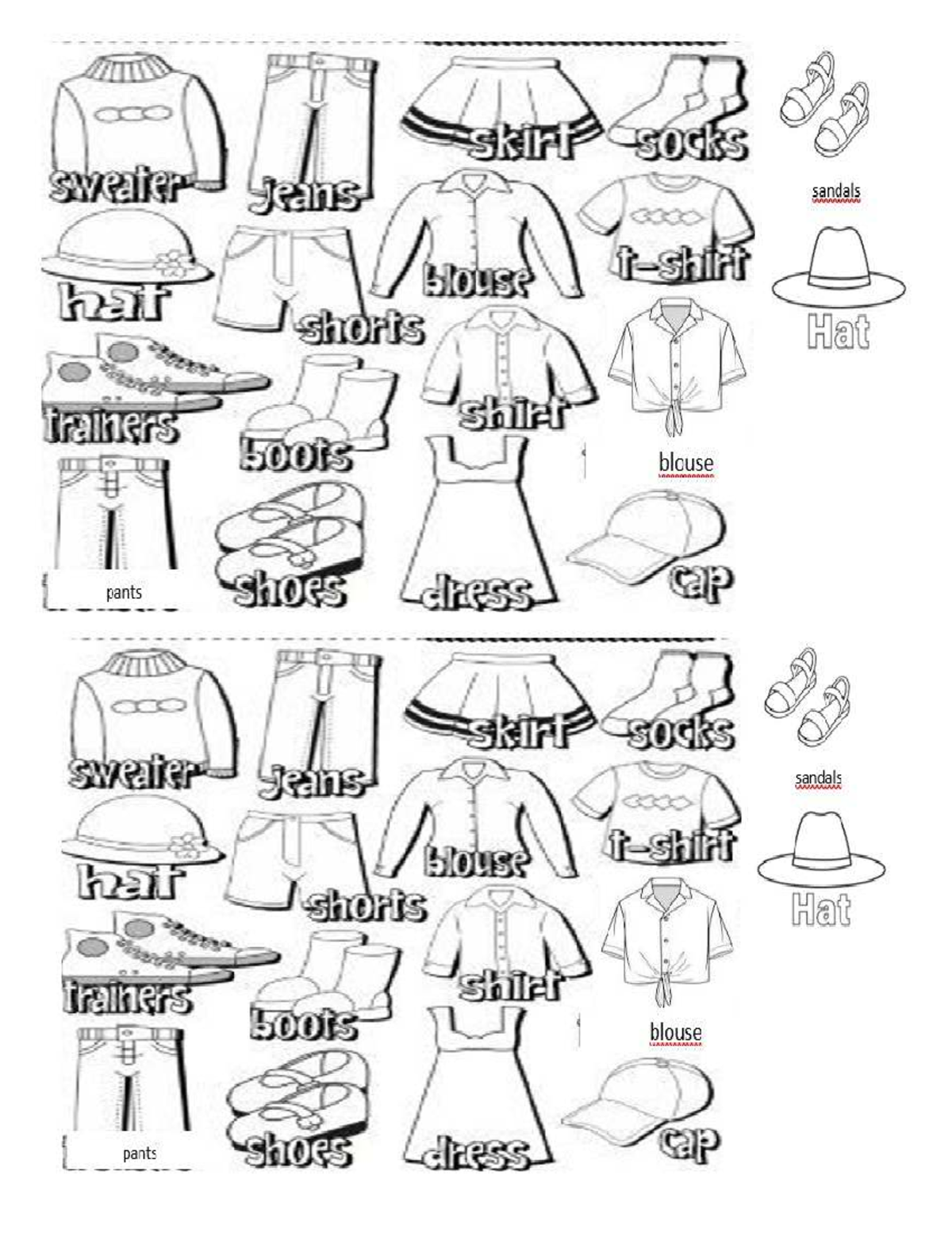 Clothes - REPASO DEL VOCABULARIO DE LA ROPA EN INGLES. - ingles - skiri ...