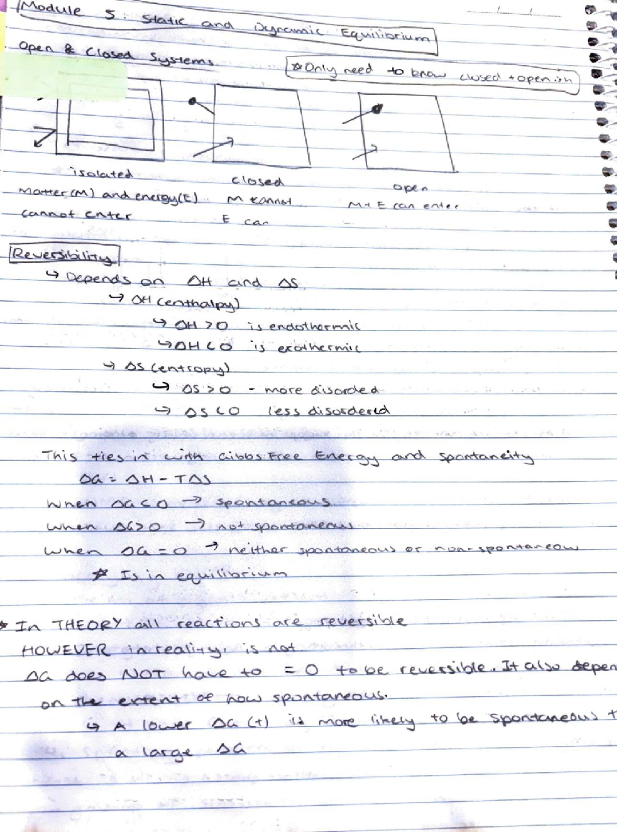 Mod 5: Static & Dynamic Equilibrium in Open/Closed Systems - Studocu