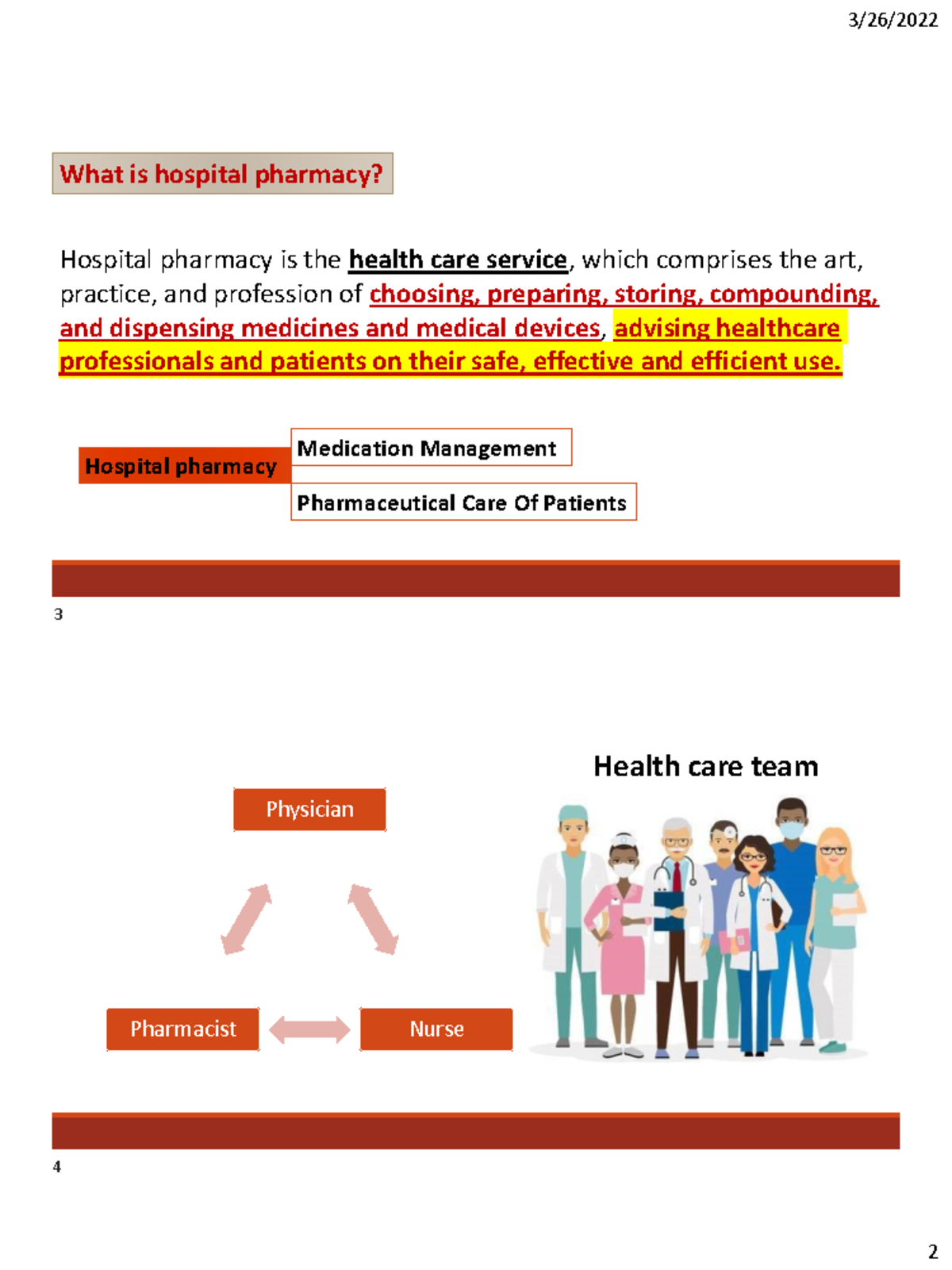 Hospital lec1 (g) - What is hospital pharmacy? Hospital pharmacy is the ...