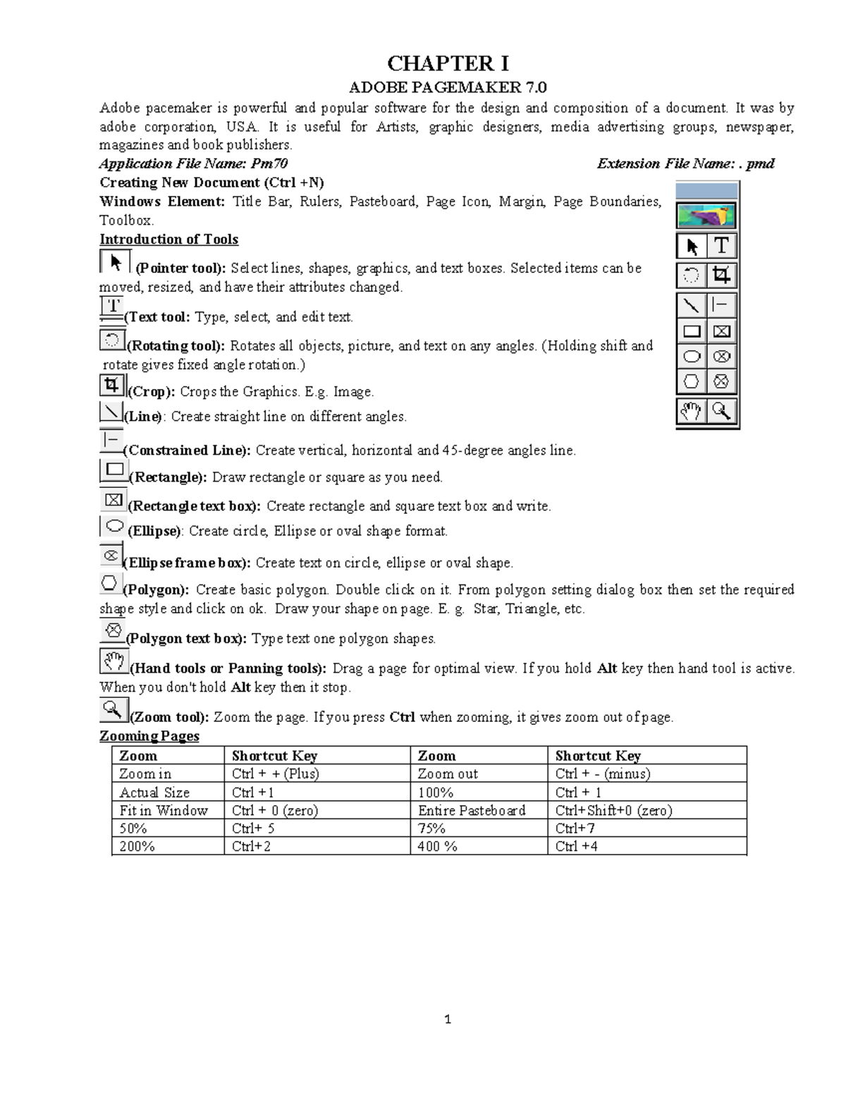 Diploma Note - CHAPTER I ADOBE PAGEMAKER 7. Adobe pacemaker is powerful ...