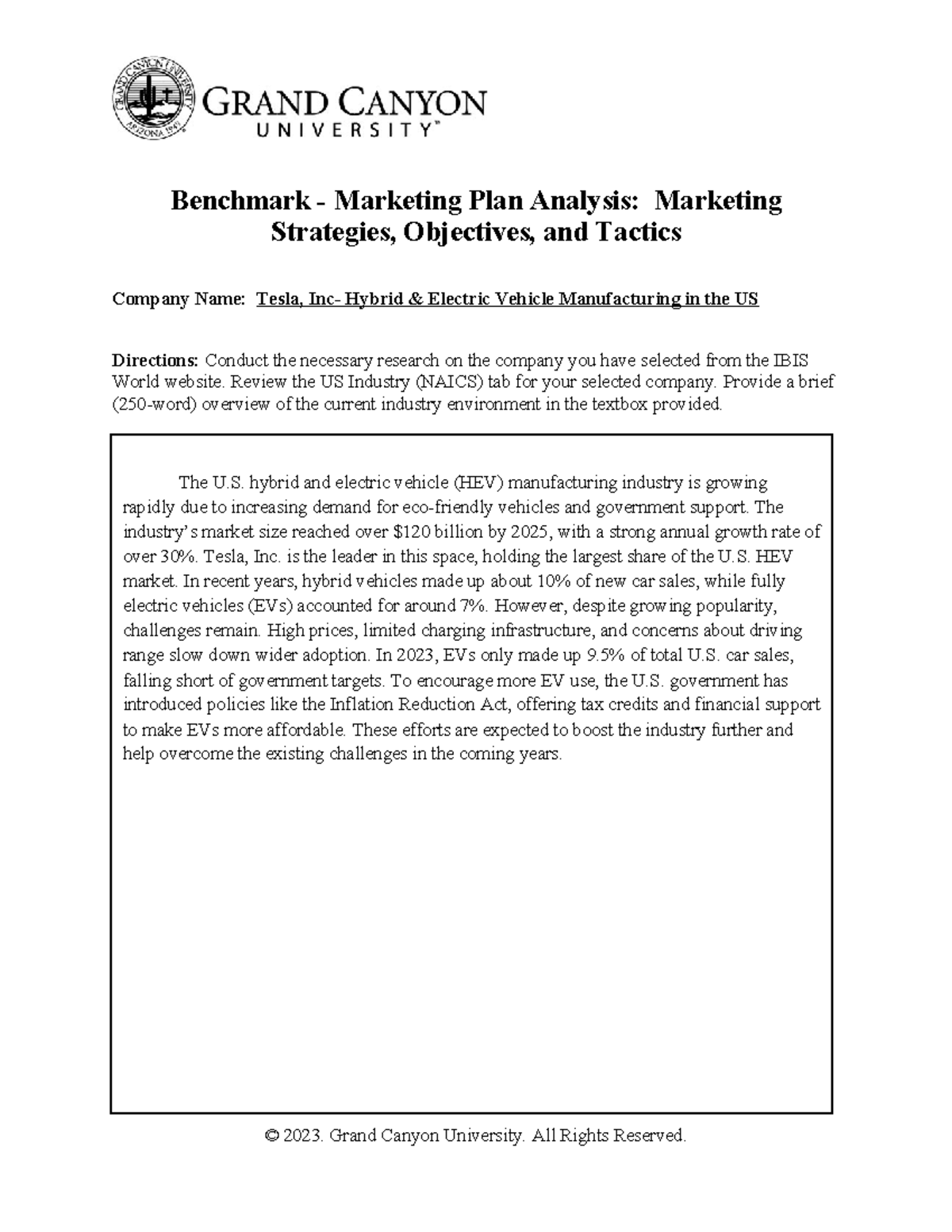 MKT 315 RS T1 Benchmark Marketing Plan Analysis Marketing Strategies ...