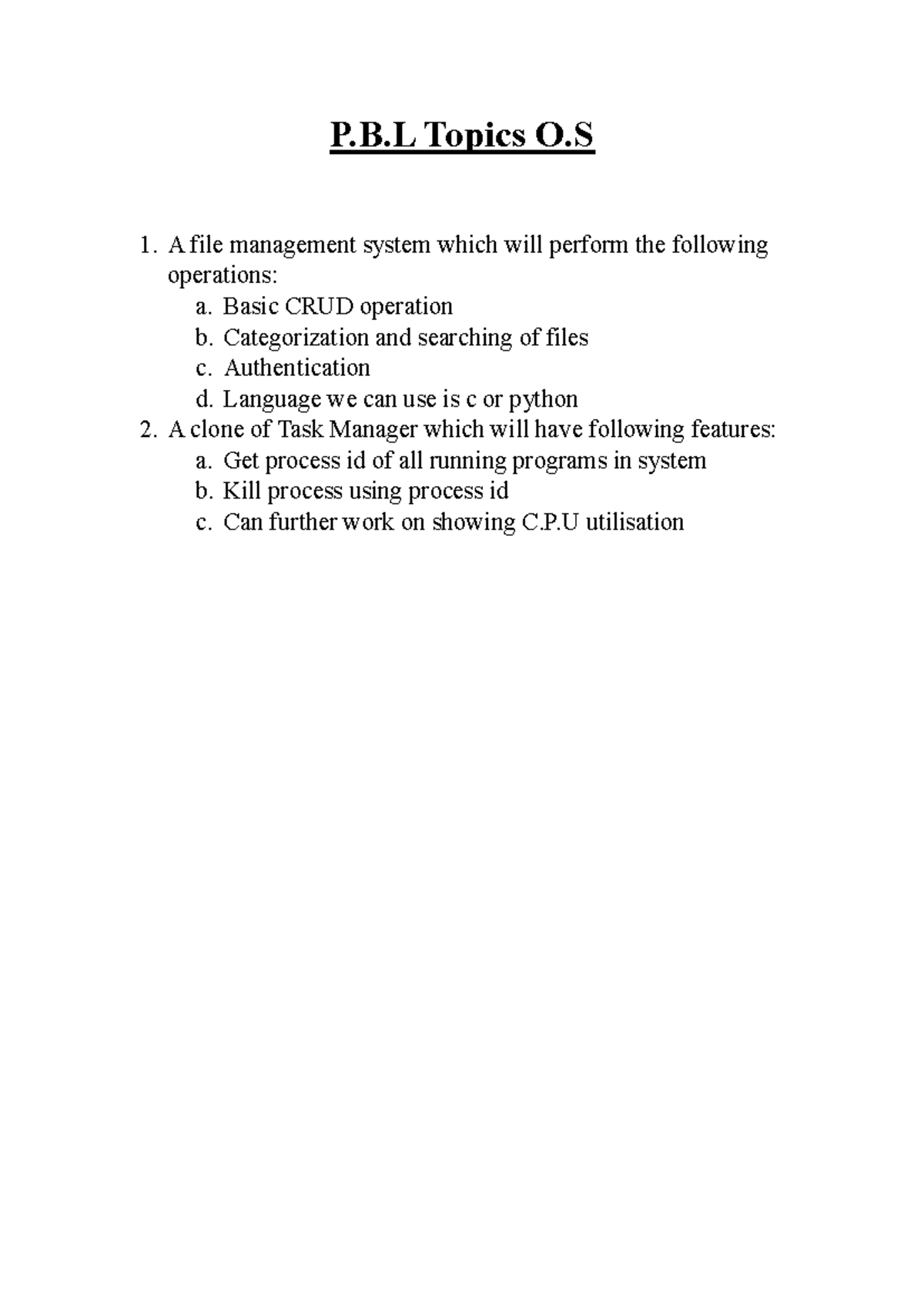 P.B.L topic O - Optimization Techniques - P.B Topics O A file ...