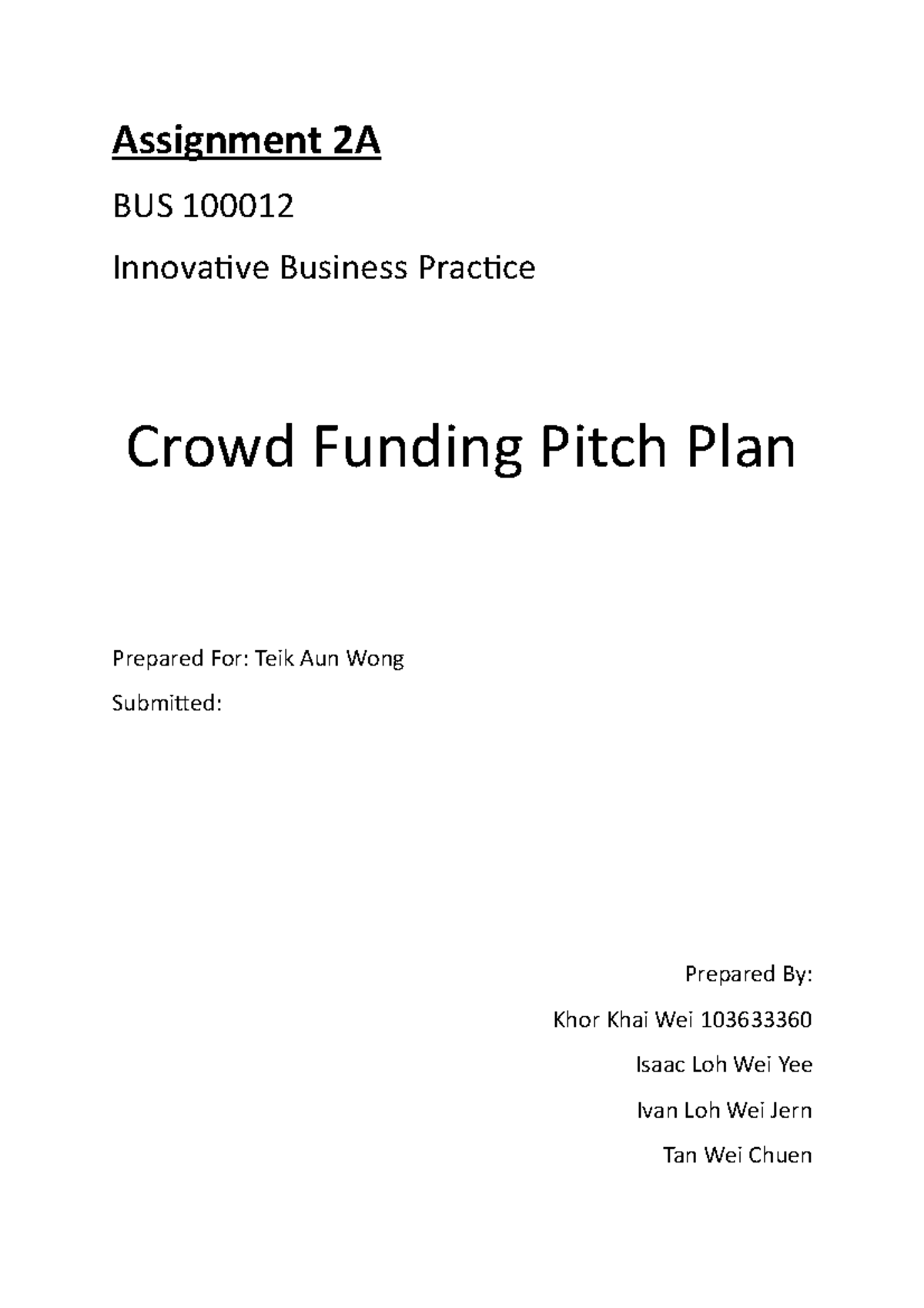 BUs group assignment - Introduction to business information systems ...