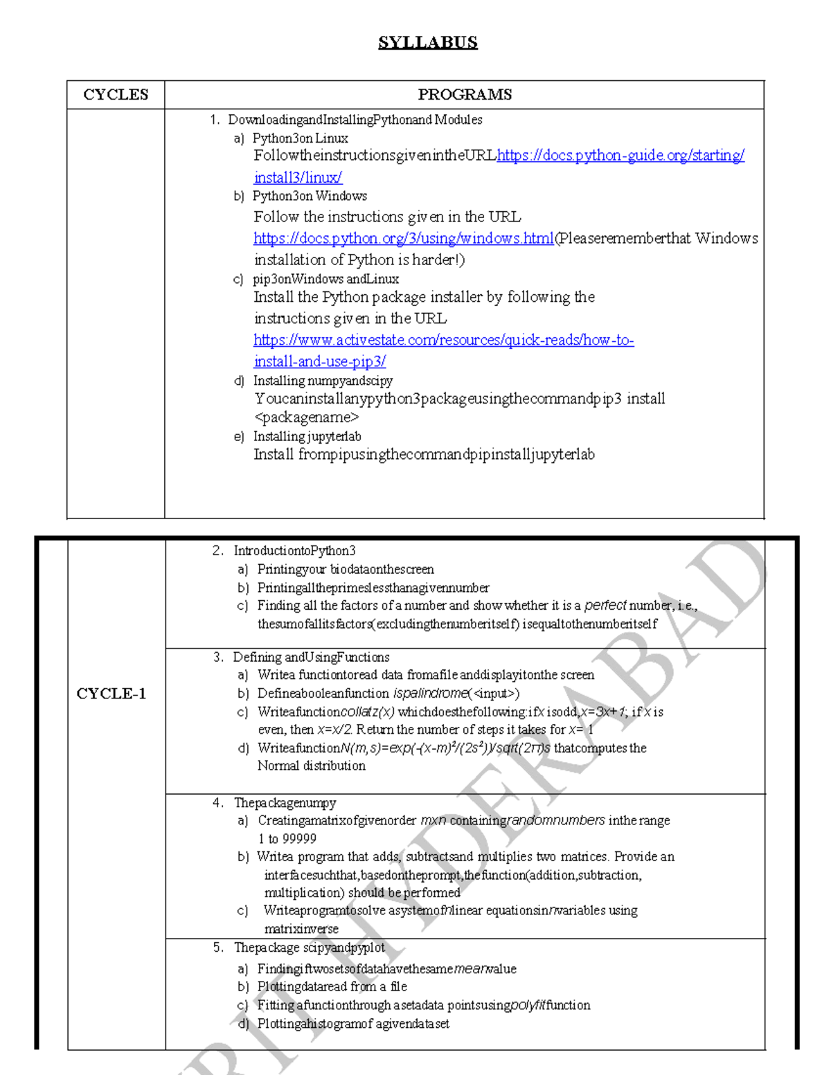 APP Programming Lab Syllabus - Installing Python & Packages - Studocu