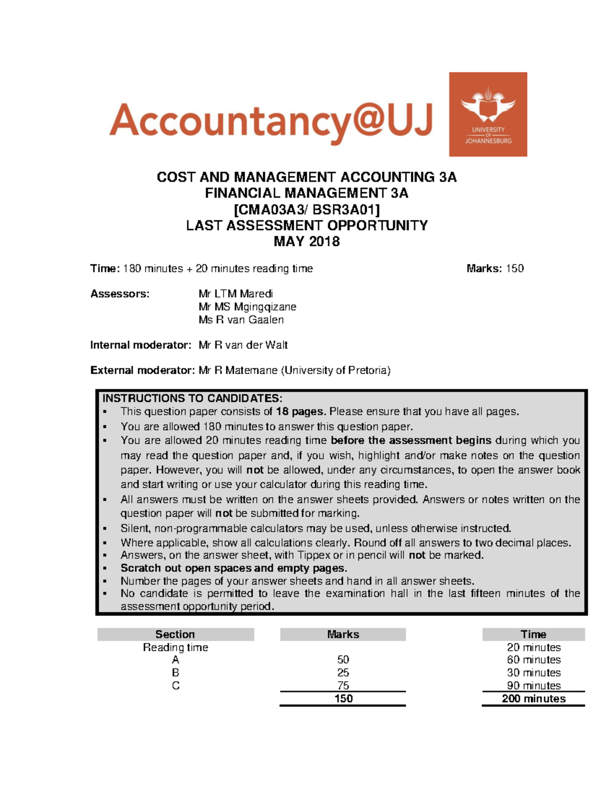 CMA 3A 2018 - Final Exam Financial Management Questions & Solutions ...