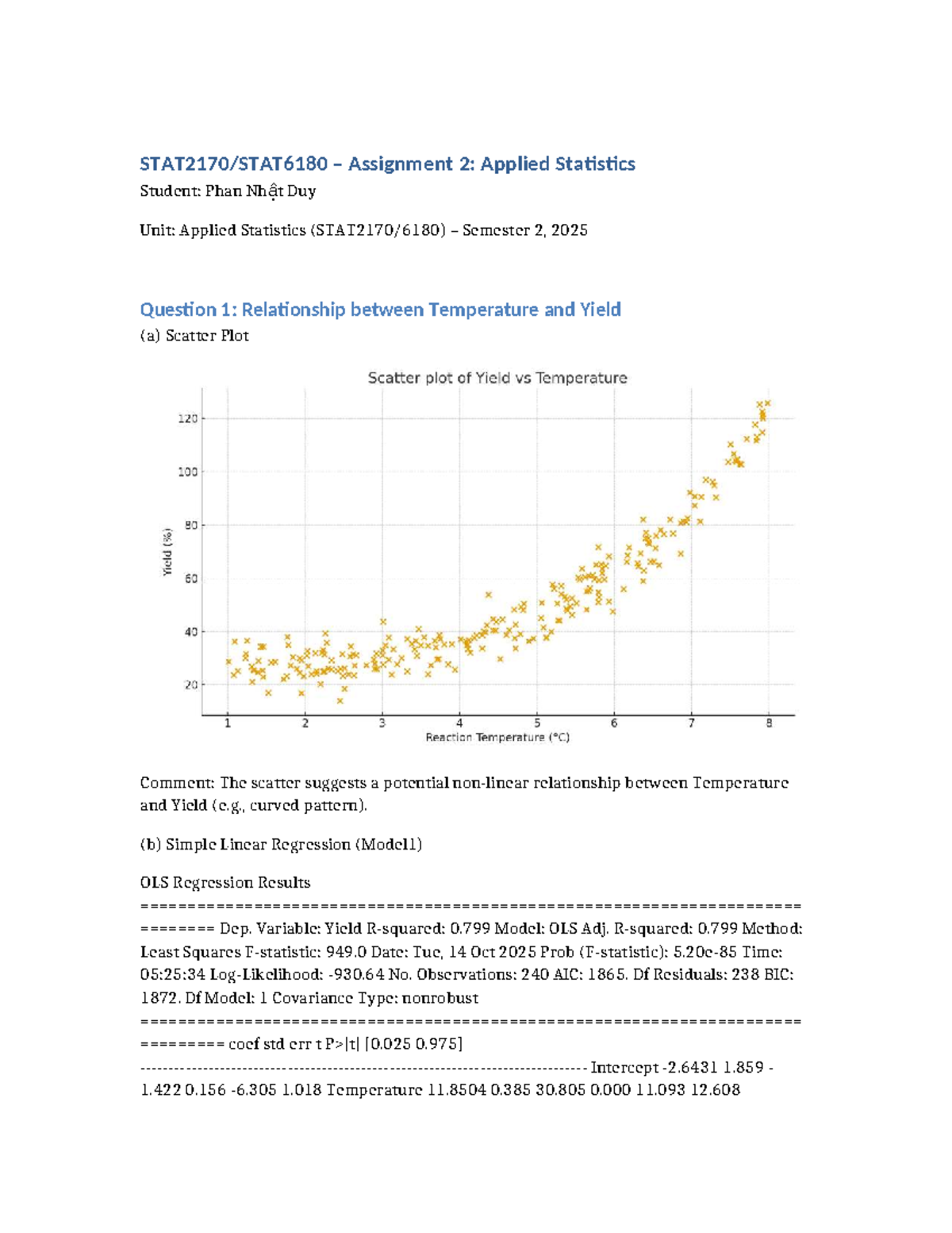 Assignment 2: Applied Statistics Analysis - OKK - Studocu