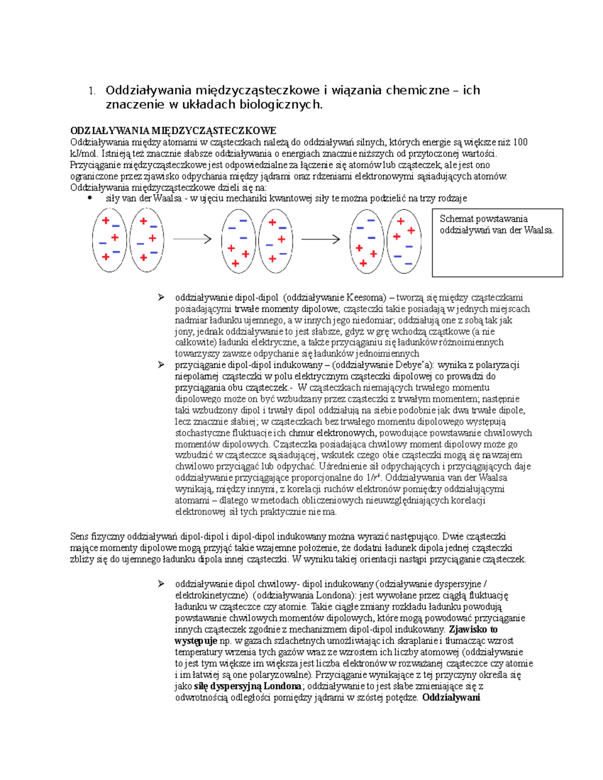 Sprawdzian 2 Wiązania Chemiczne I Oddziaływania Międzycząsteczkowe