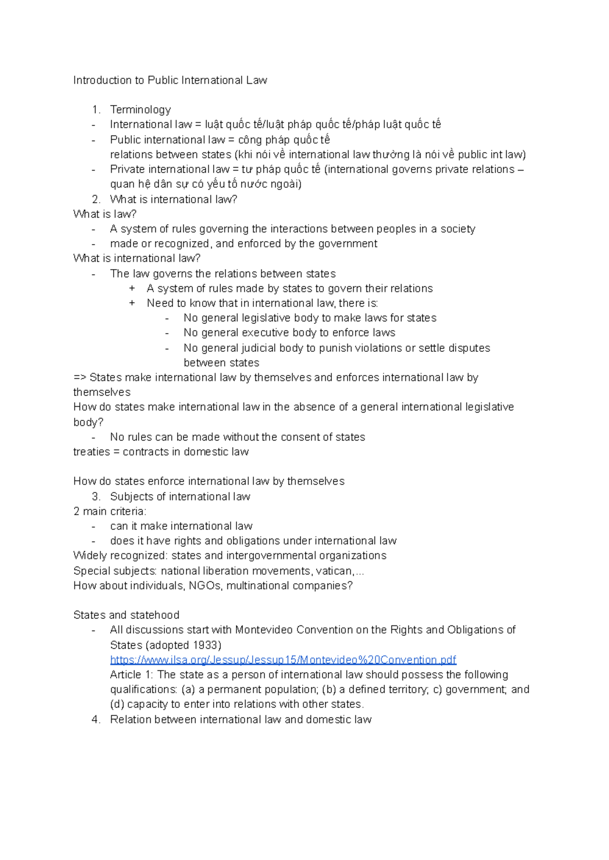 International Law Overview: Key Terminology and Concepts - Studocu
