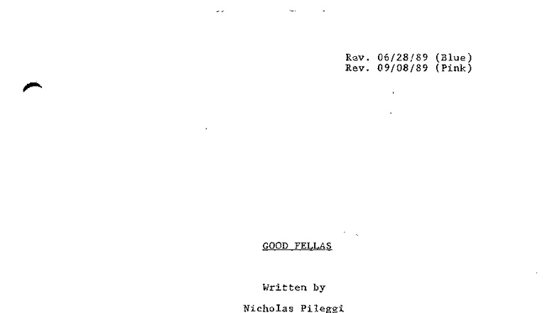 Goodfellas Script Analysis - Rev. Draft (Film Studies) - Studocu