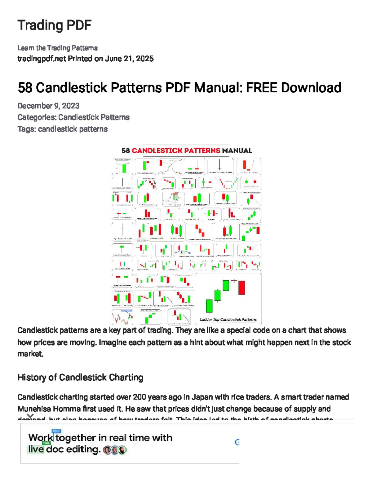 58 Candlestick Patterns PDF Manual: Essential Trading Guide - Studocu