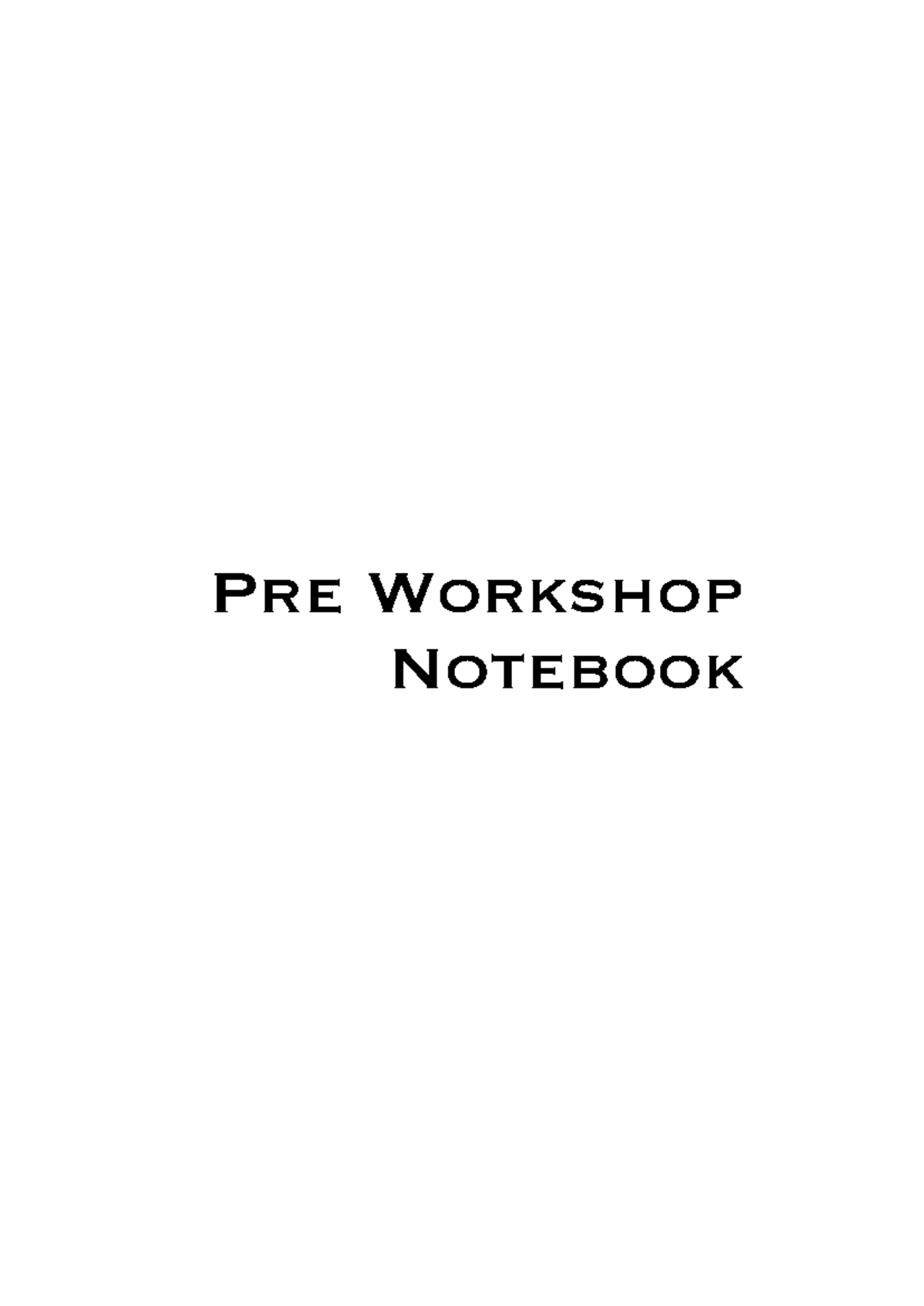 Pre Workshop Notebook: PHYS 1002 - Electromagnetism Concepts and ...