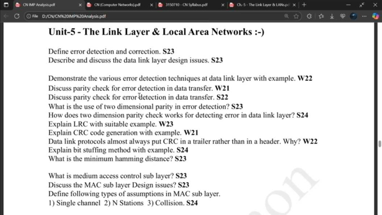 Ch5: The Link Layer - Error Detection & Correction Techniques (CN ...