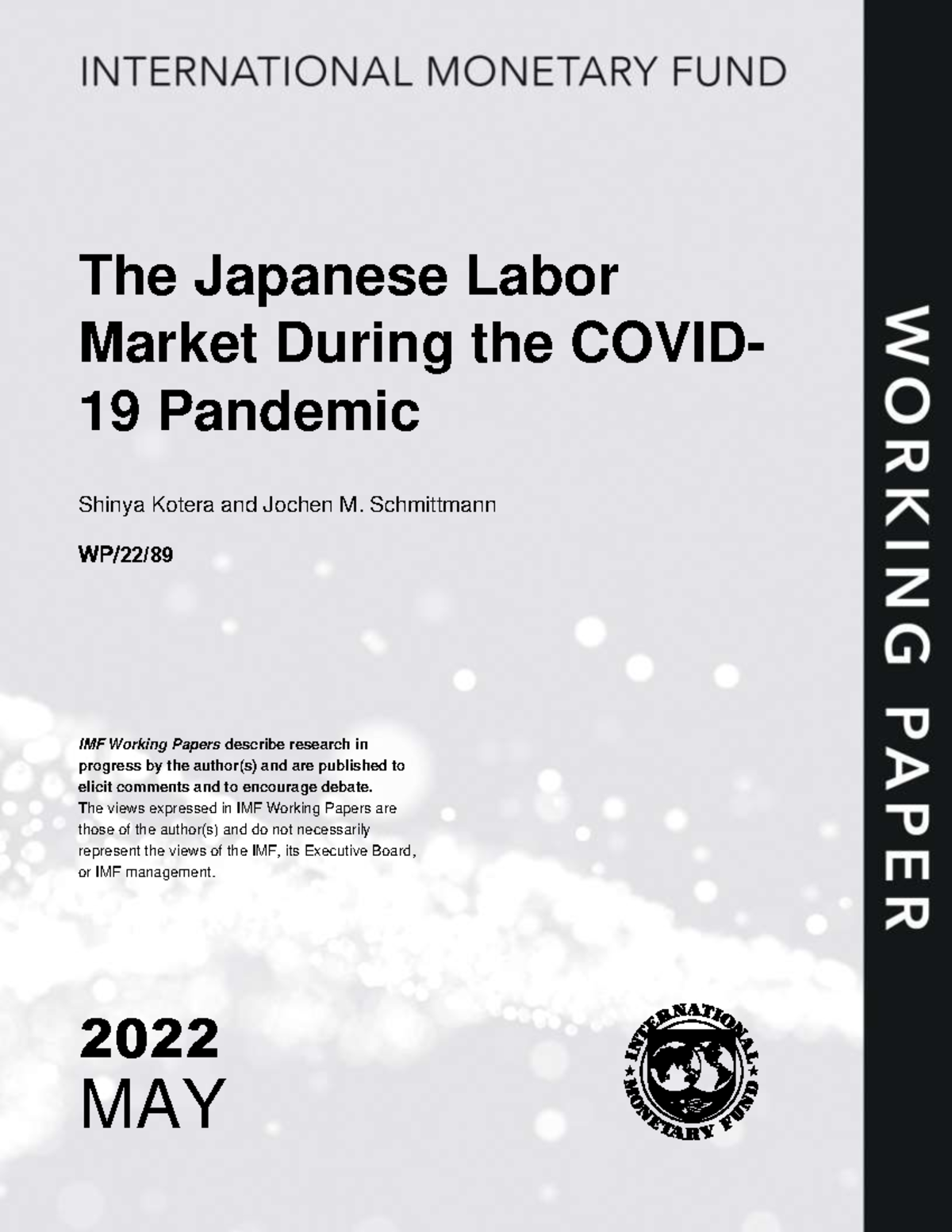 IMF Working Paper: Japanese Labor Market Dynamics During COVID-19 - Studocu