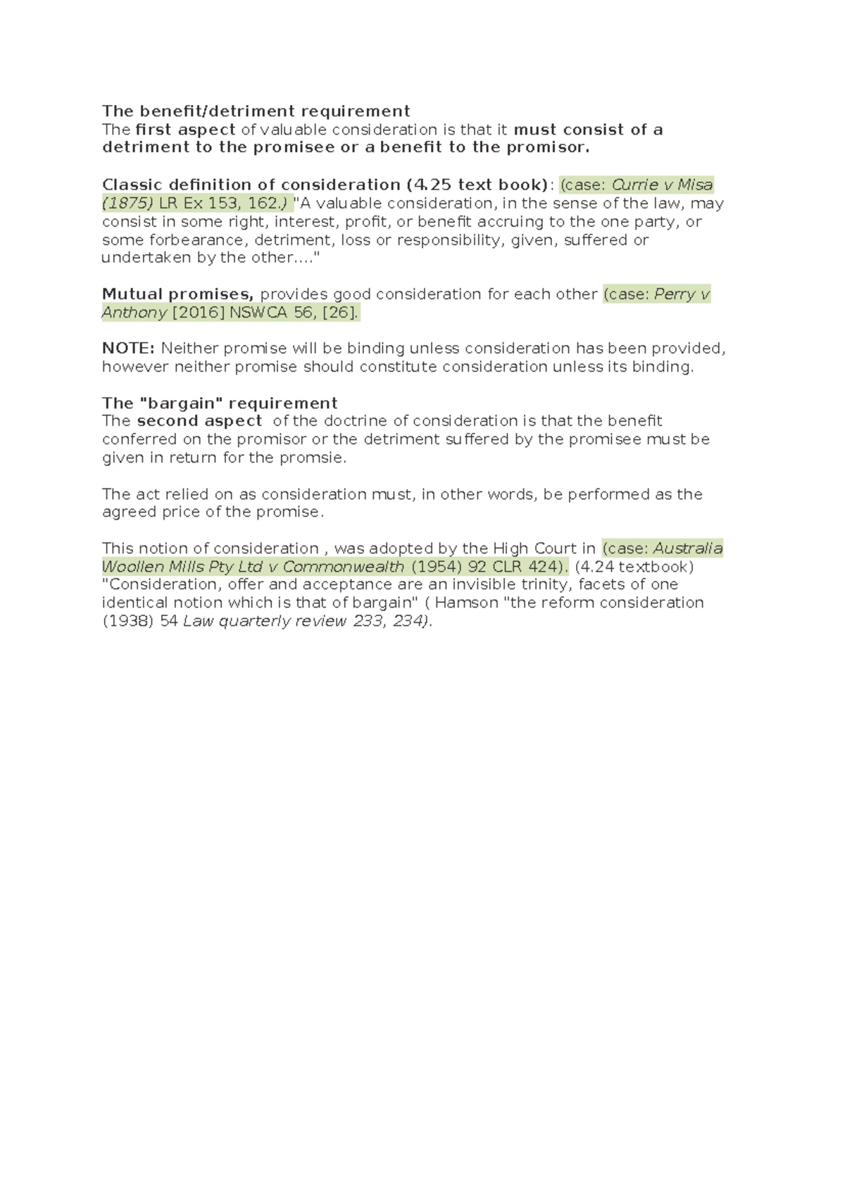 Contract Law (LAW 101): Offer and Acceptance Summary Notes - Studocu