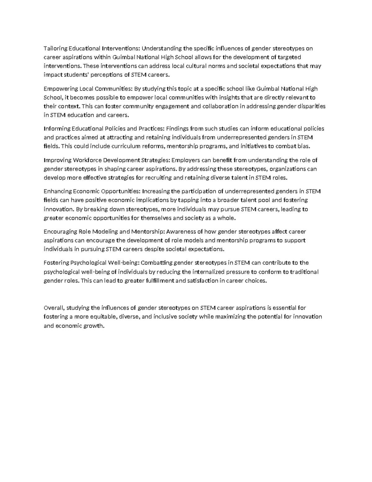 The Significance of Understanding Gender Stereotypes in STEM Careers ...