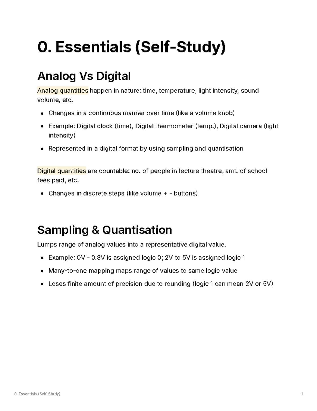 Chapter 0: Essentials of Analog vs Digital Techniques and Conversions ...