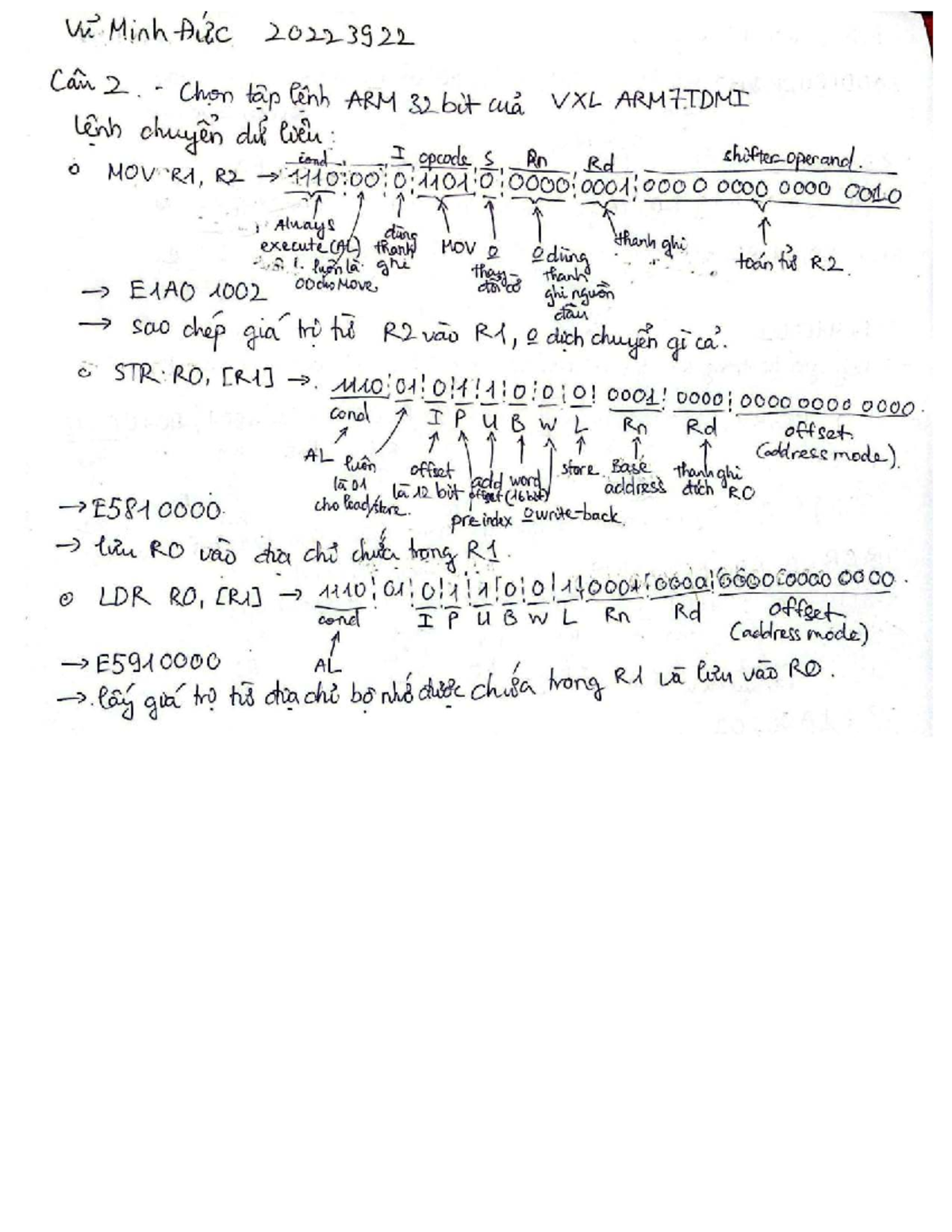 bài tập tuần 4 5 - Kỹ thuật vi xử lý - Syntax lệnh MOV: Syntax lệnh LDR ...