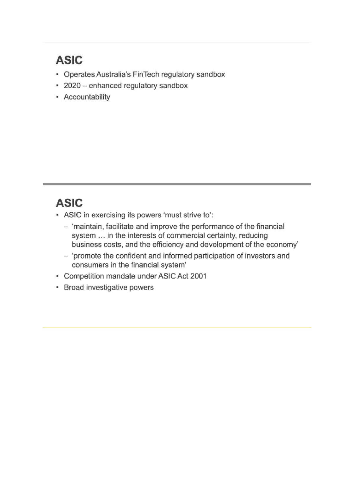 ASIC's Enhanced Regulatory Sandbox: Accountability & Competition 2020 ...