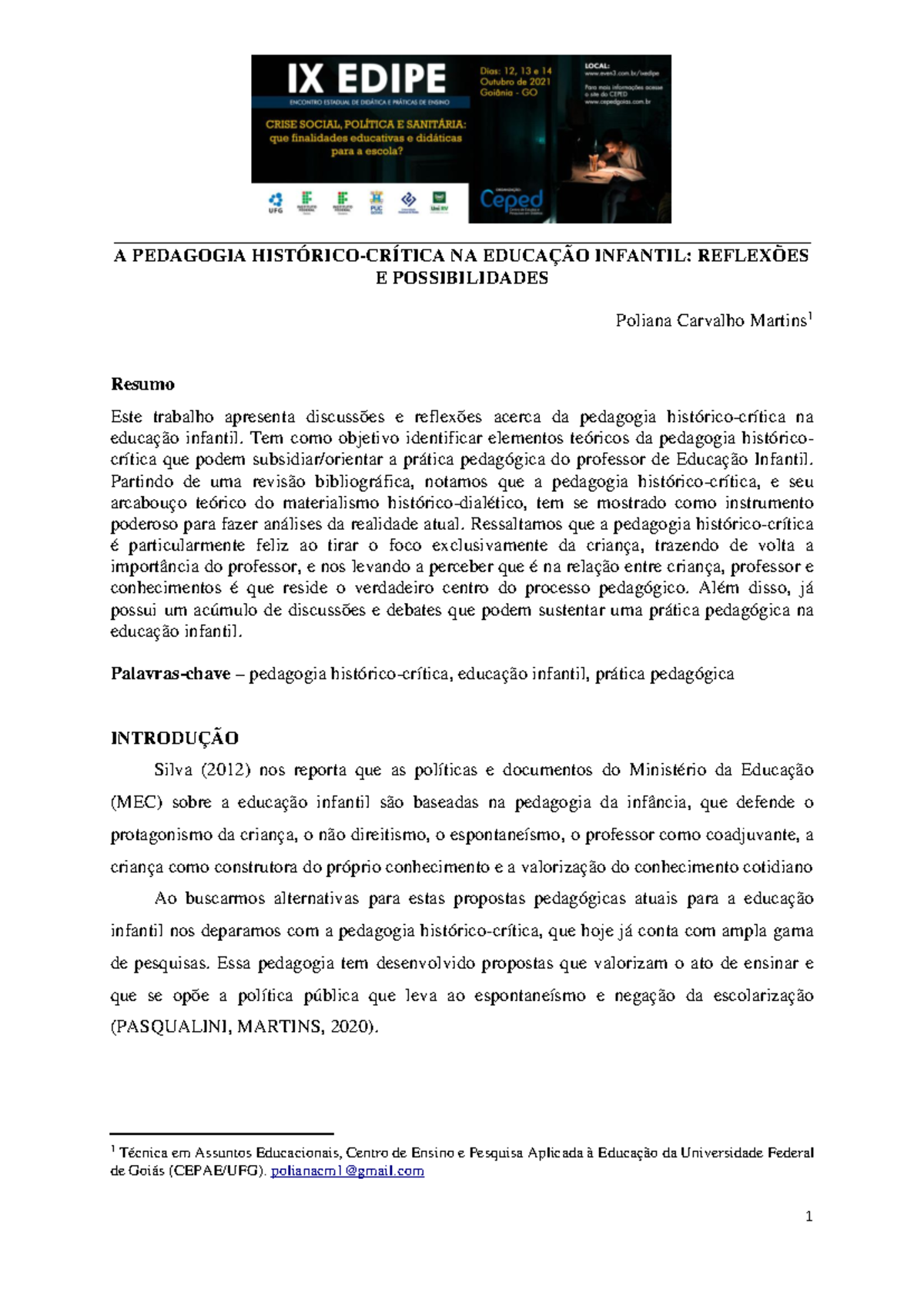 A Pedagogia Histórico-Crítica na Educação Infantil: Reflexões e ...