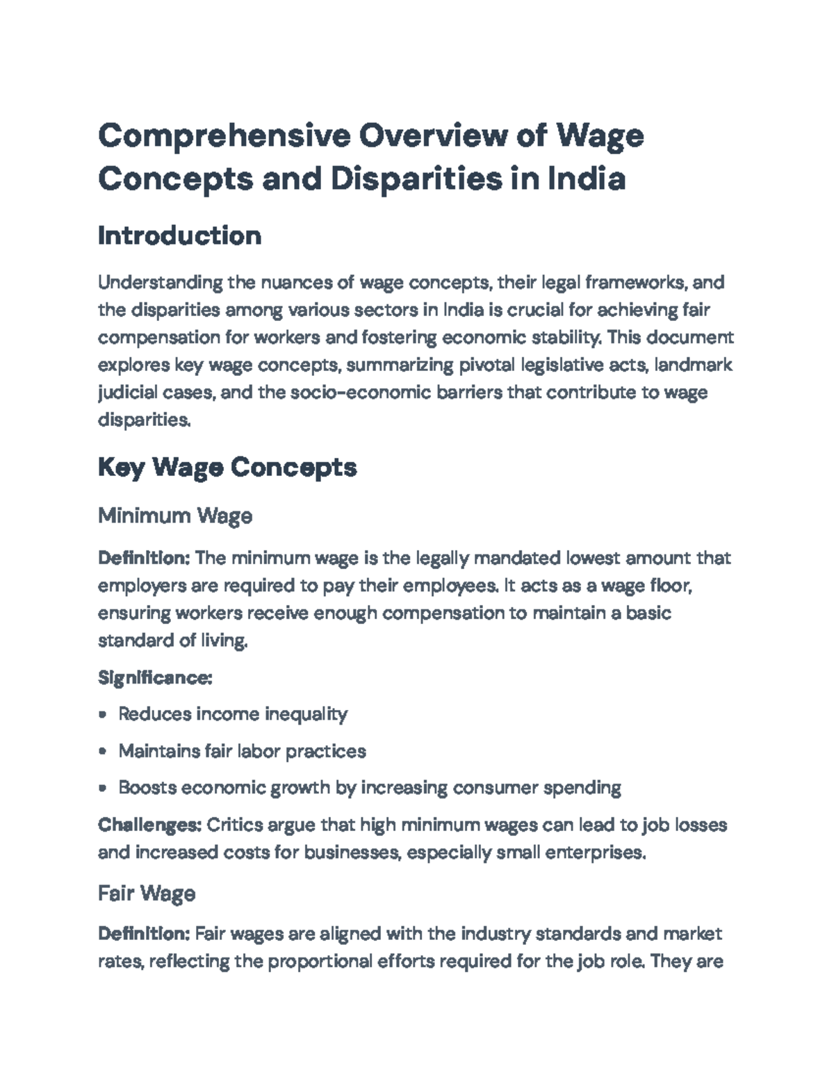 Understanding Wage Concepts and Disparities in India: A Detailed Study ...