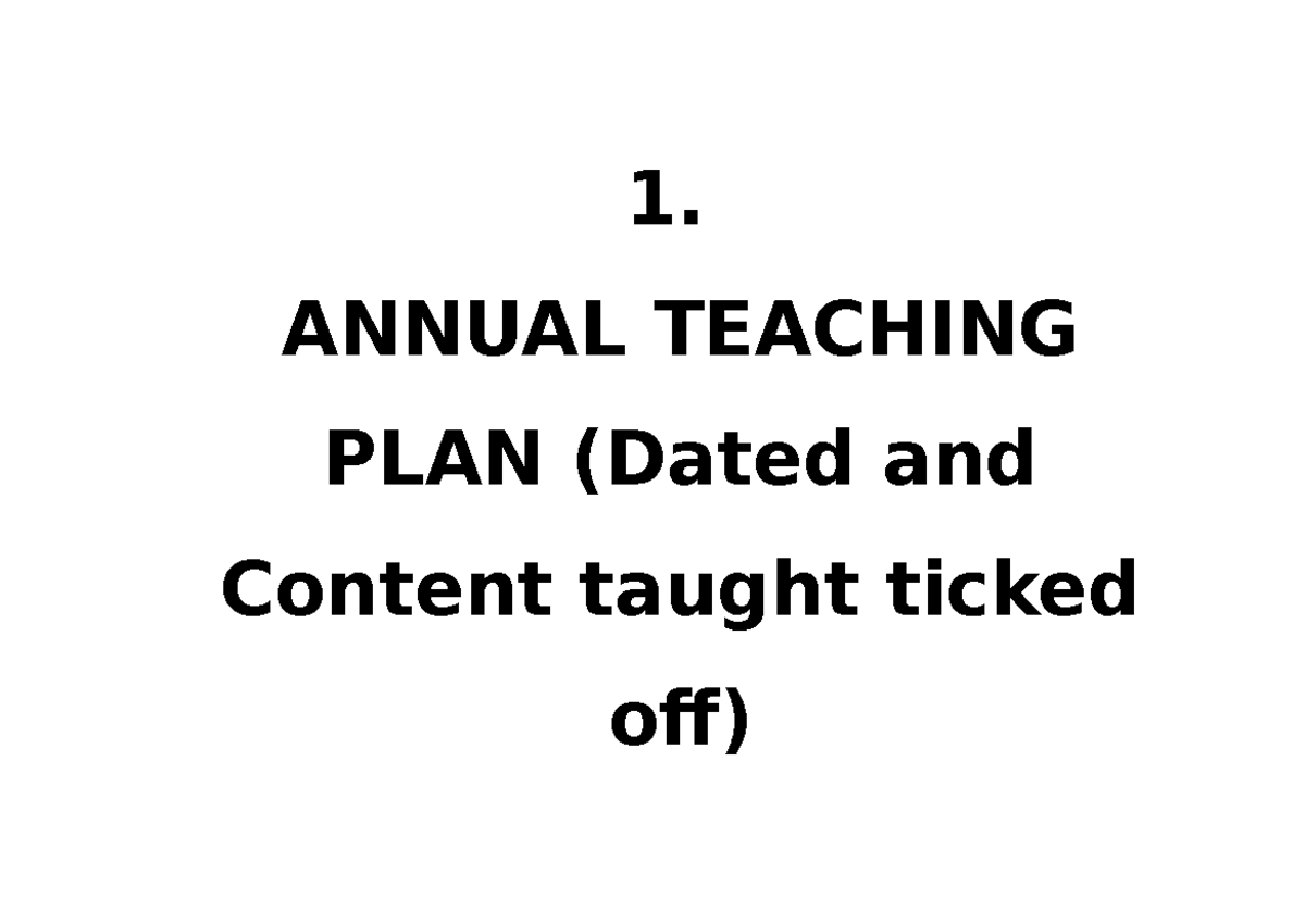 Teacher FILE Dividers: Annual Teaching Plan & Monitoring Records - Studocu